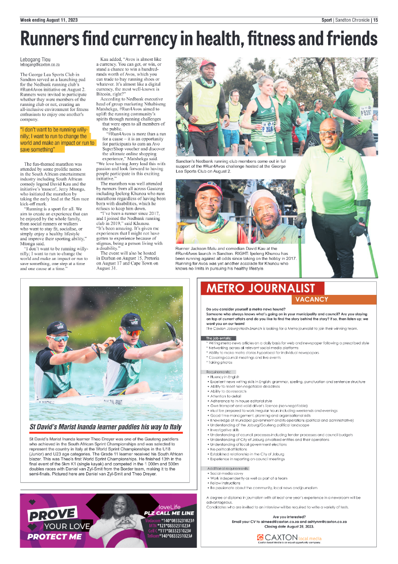 Sandton Chronicle 11 August 2023 page 15