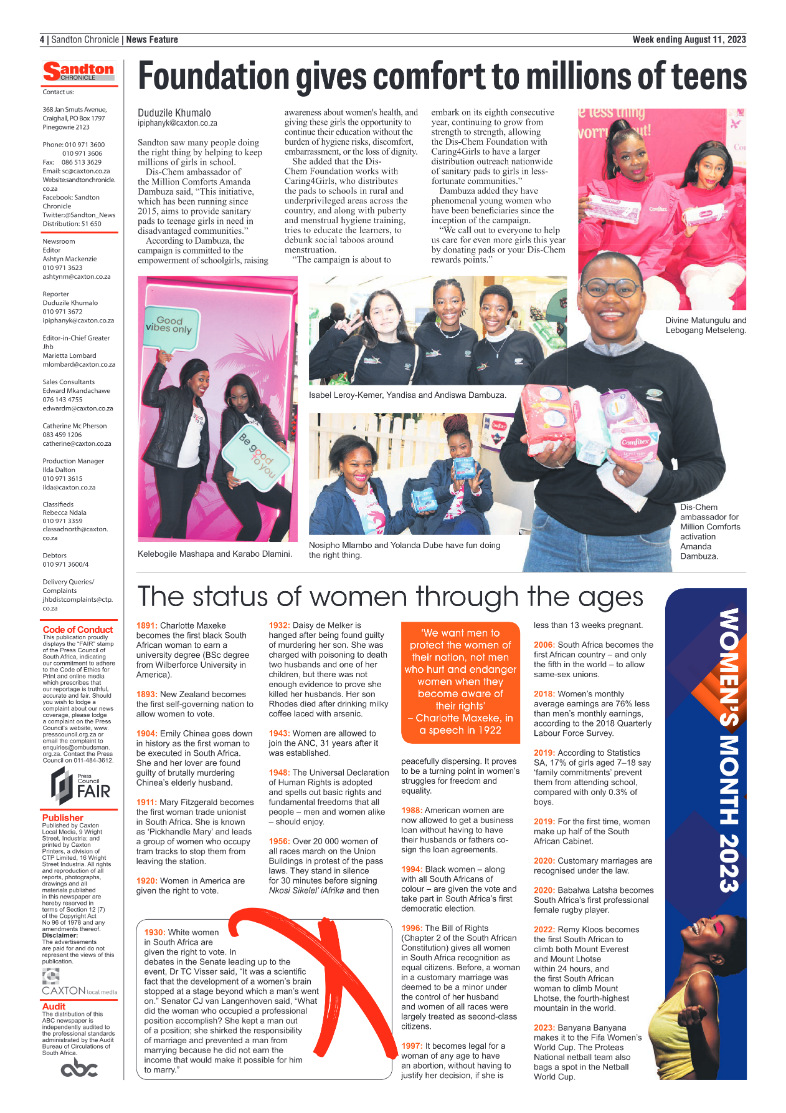 Sandton Chronicle 11 August 2023 page 4