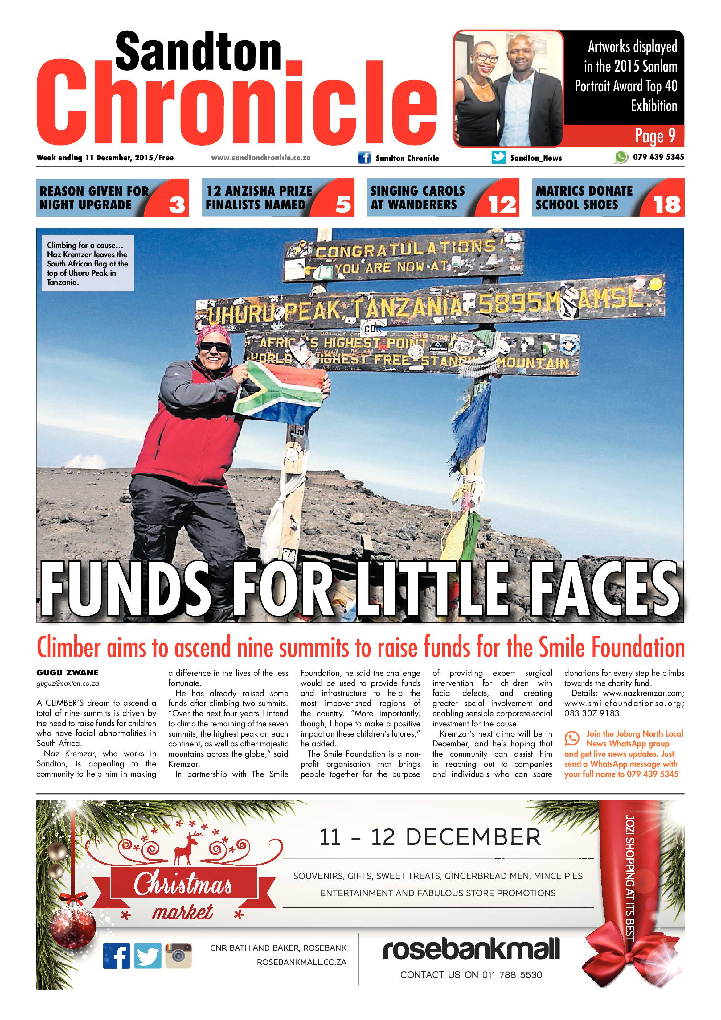 Sandton Chronicle 11 December 2015 page 1