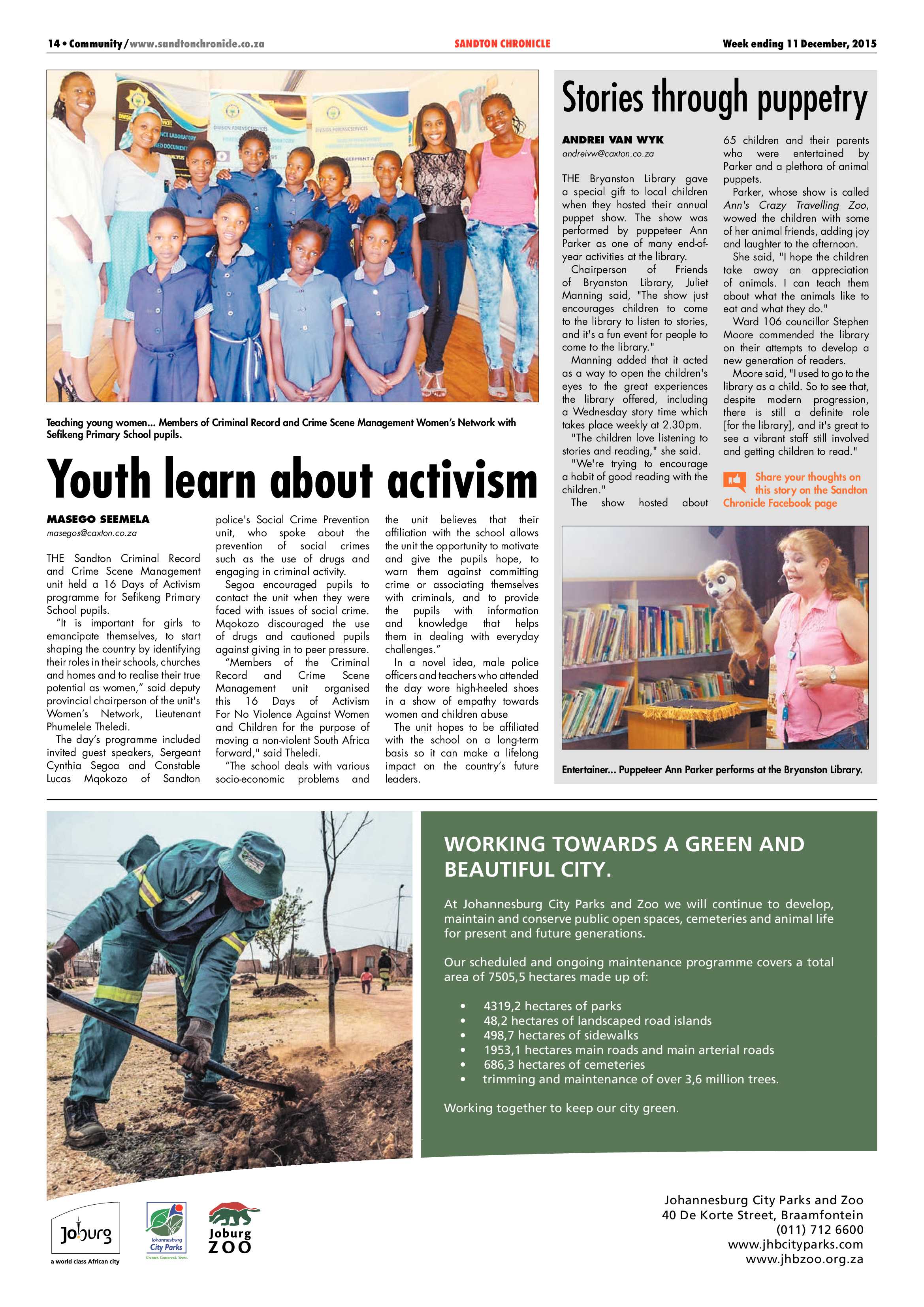 Sandton Chronicle 11 December 2015 page 14