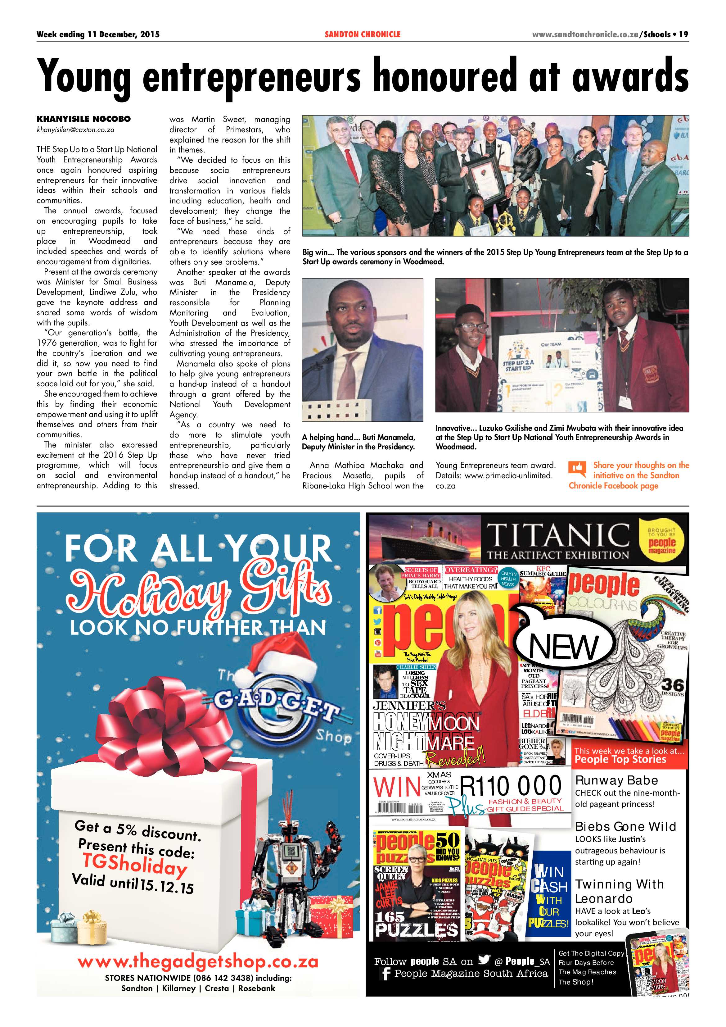 Sandton Chronicle 11 December 2015 page 19