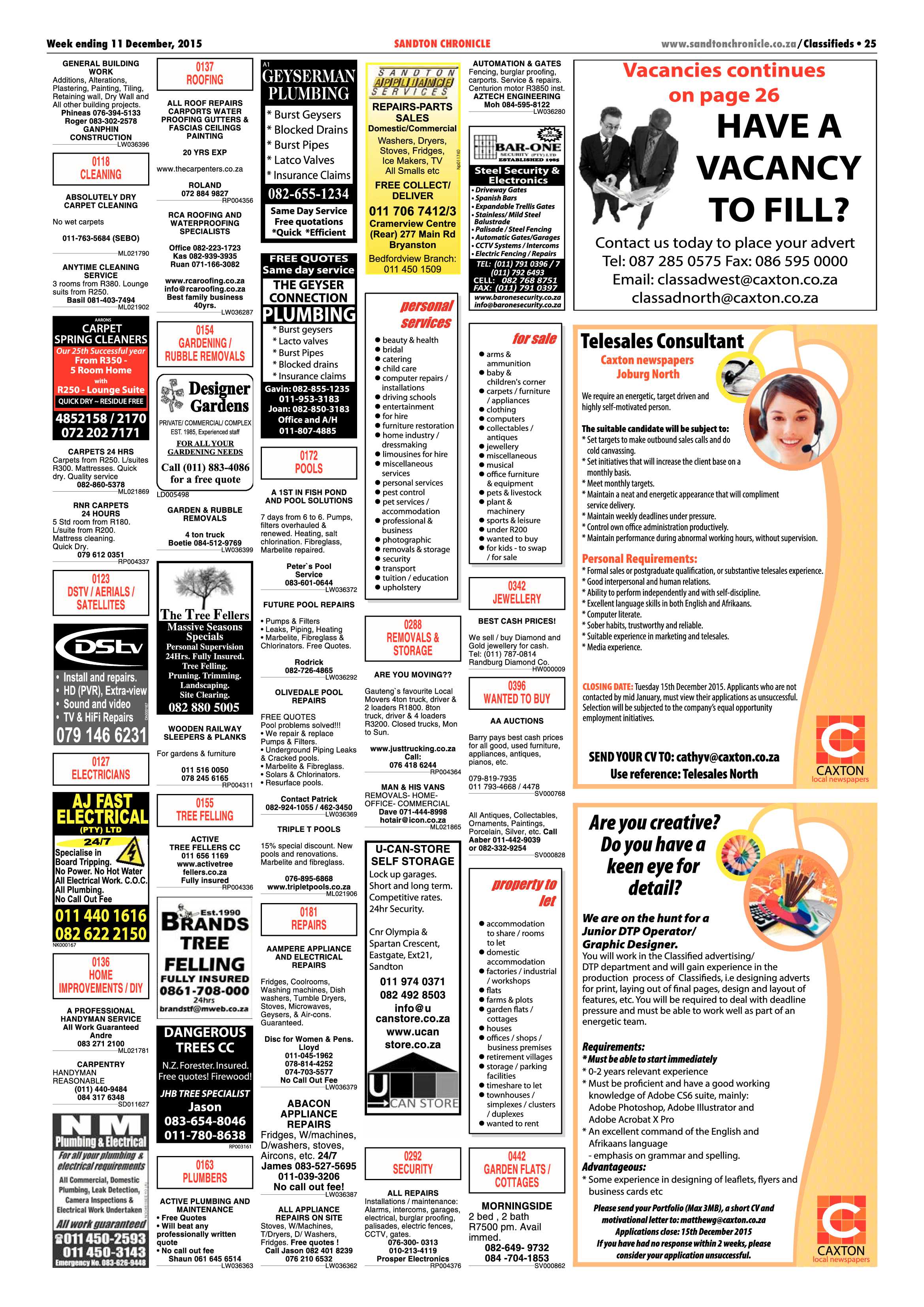 Sandton Chronicle 11 December 2015 page 25
