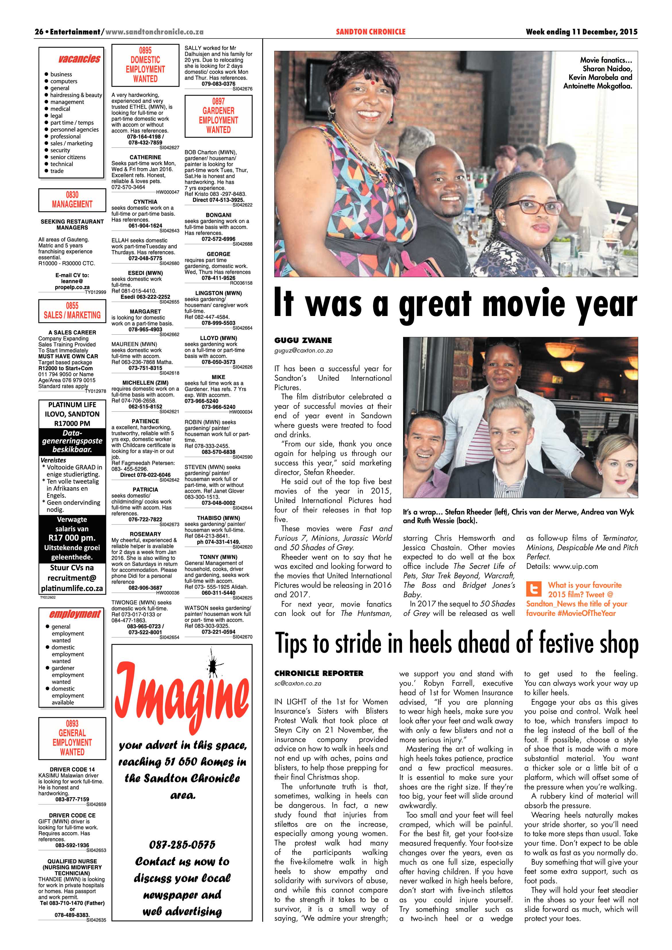 Sandton Chronicle 11 December 2015 page 26