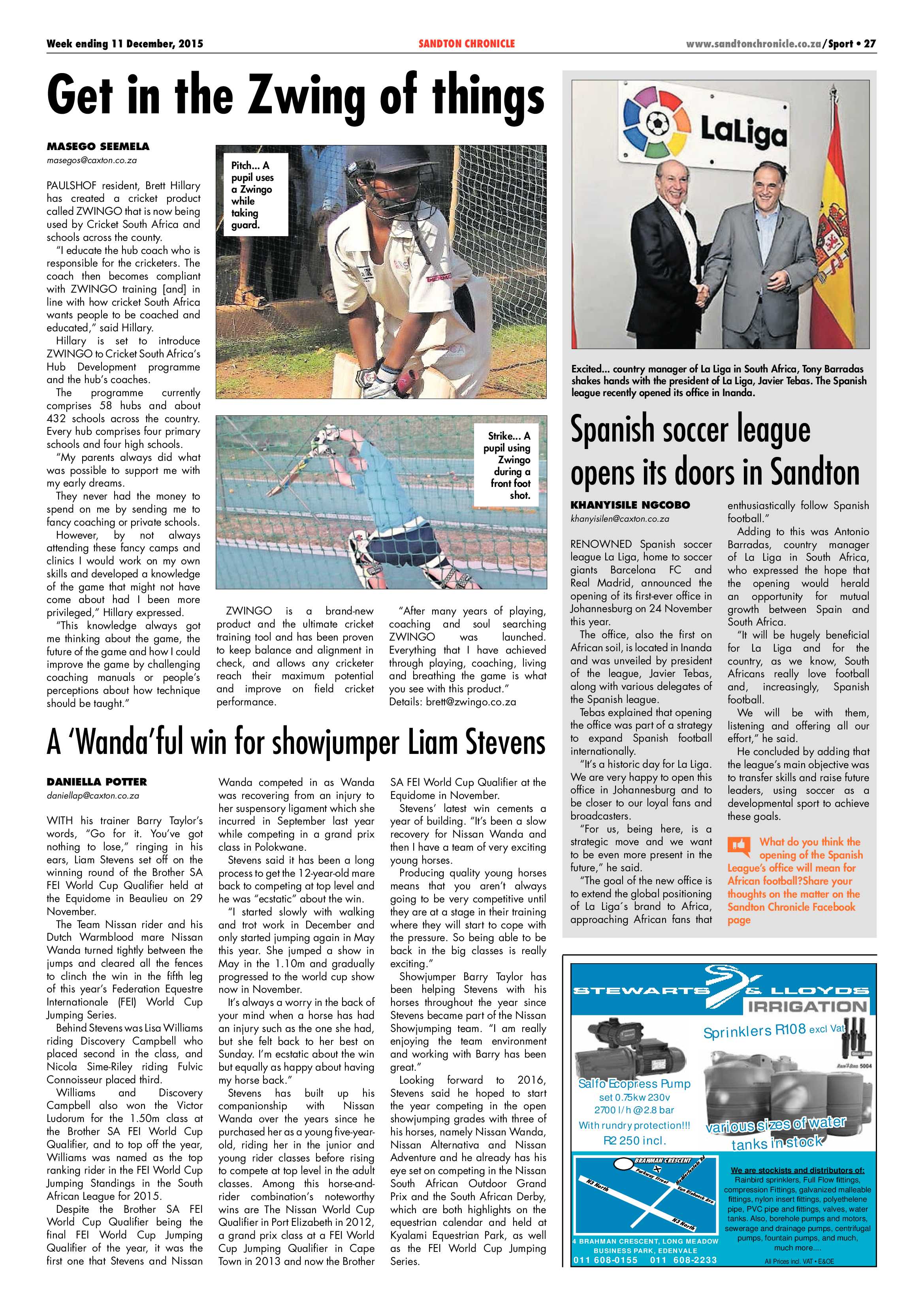 Sandton Chronicle 11 December 2015 page 27