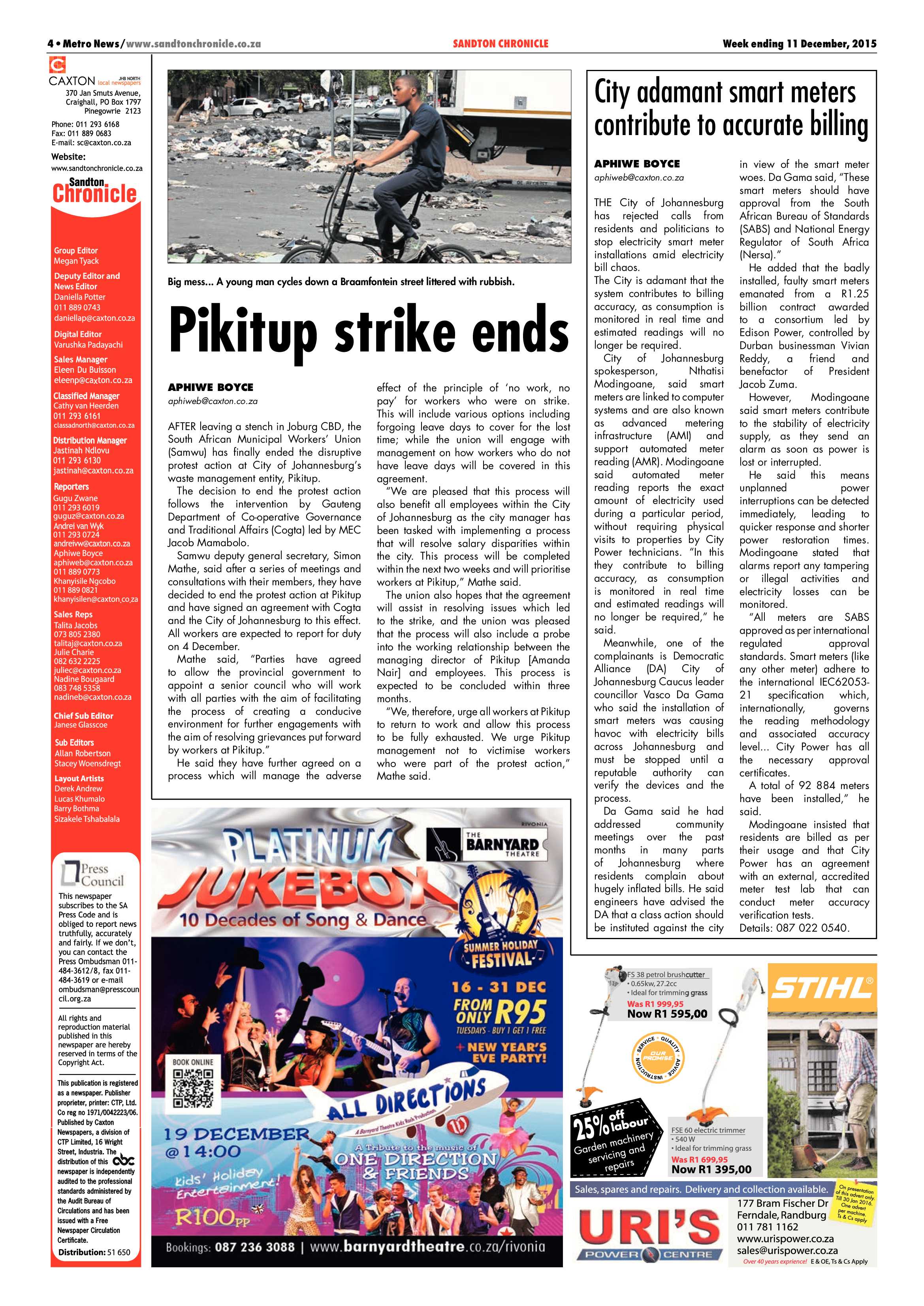 Sandton Chronicle 11 December 2015 page 4