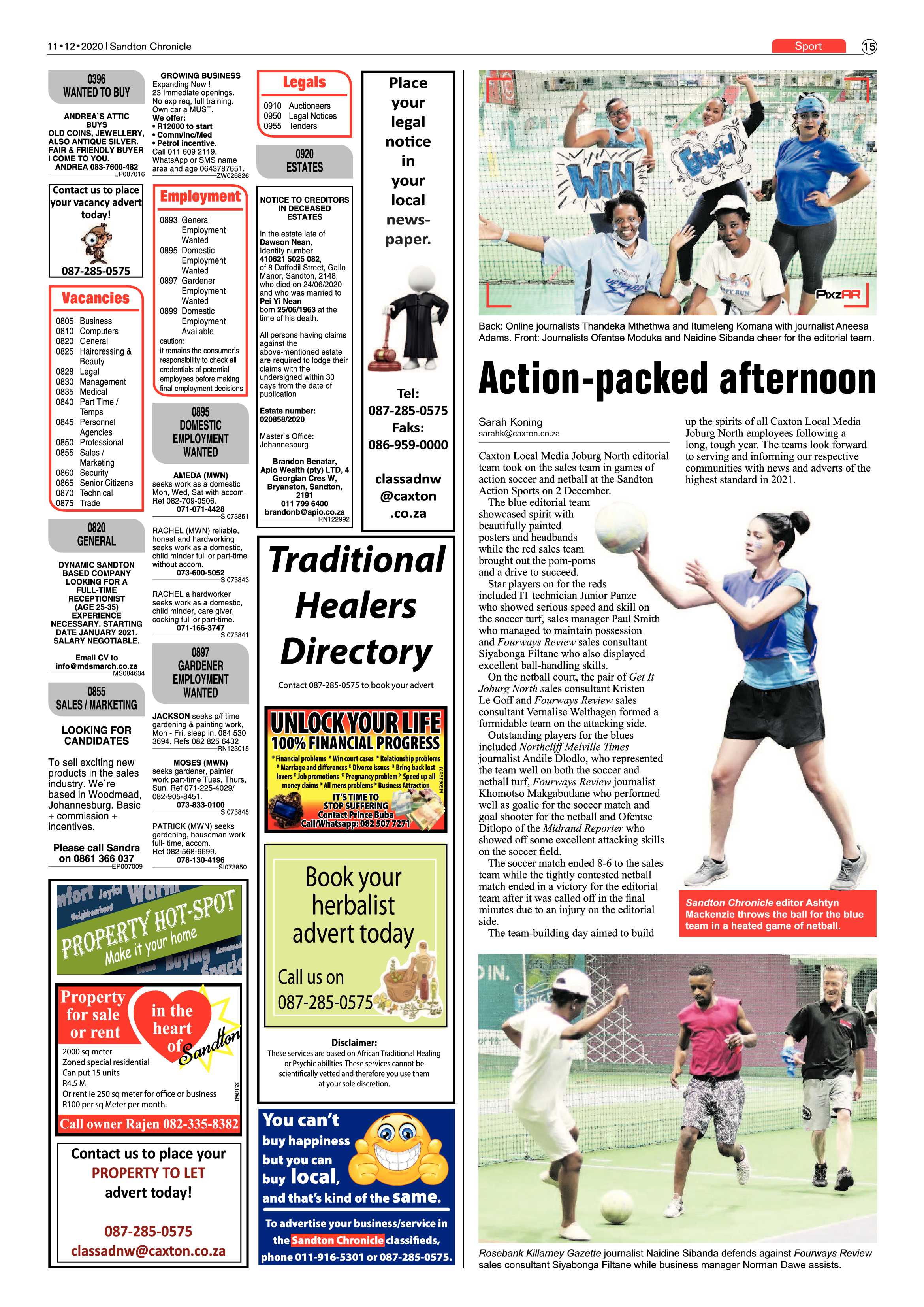 Sandton Chronicle 11 December 2020 page 15
