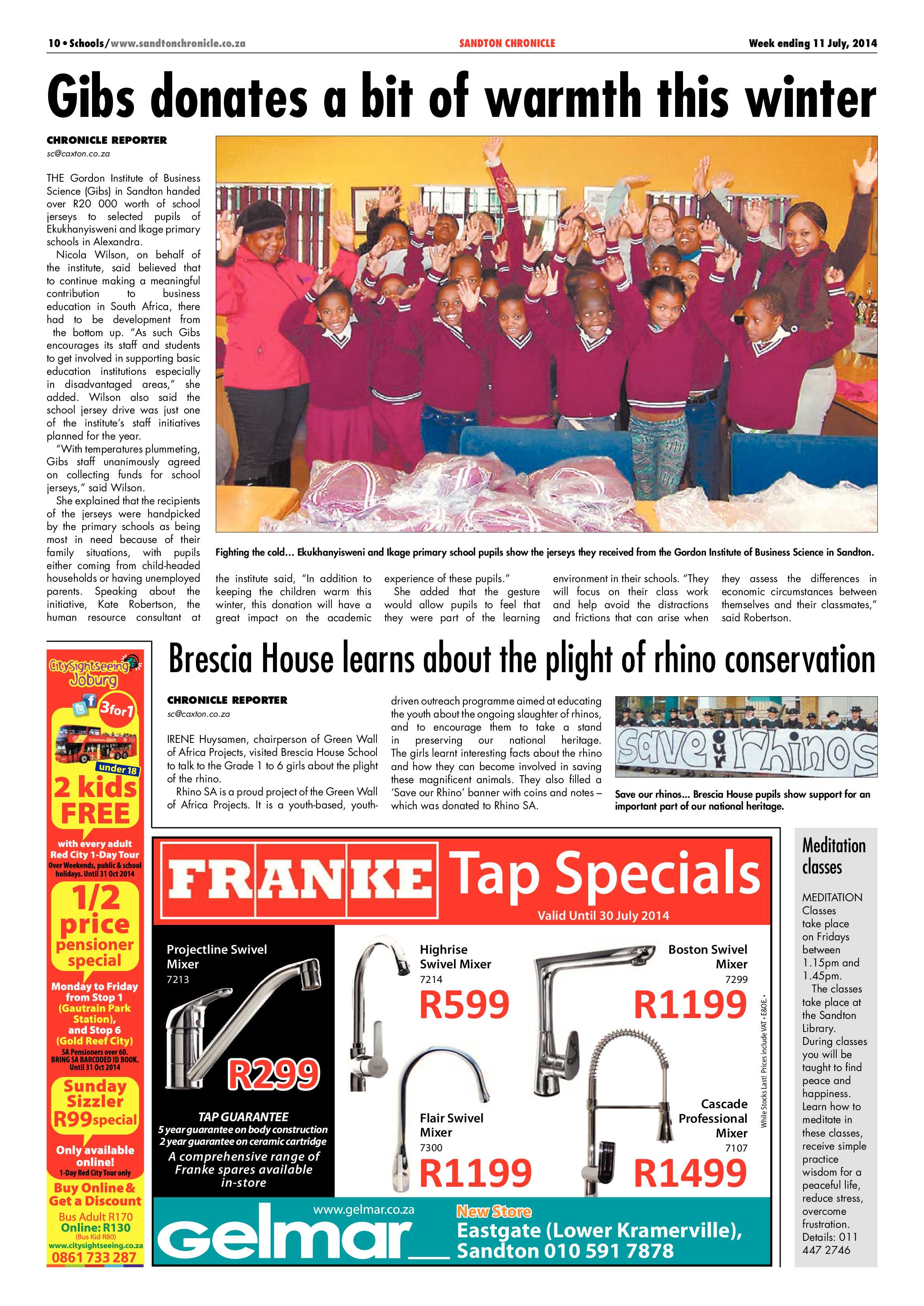 Sandton Chronicle 11 July 2014 page 10