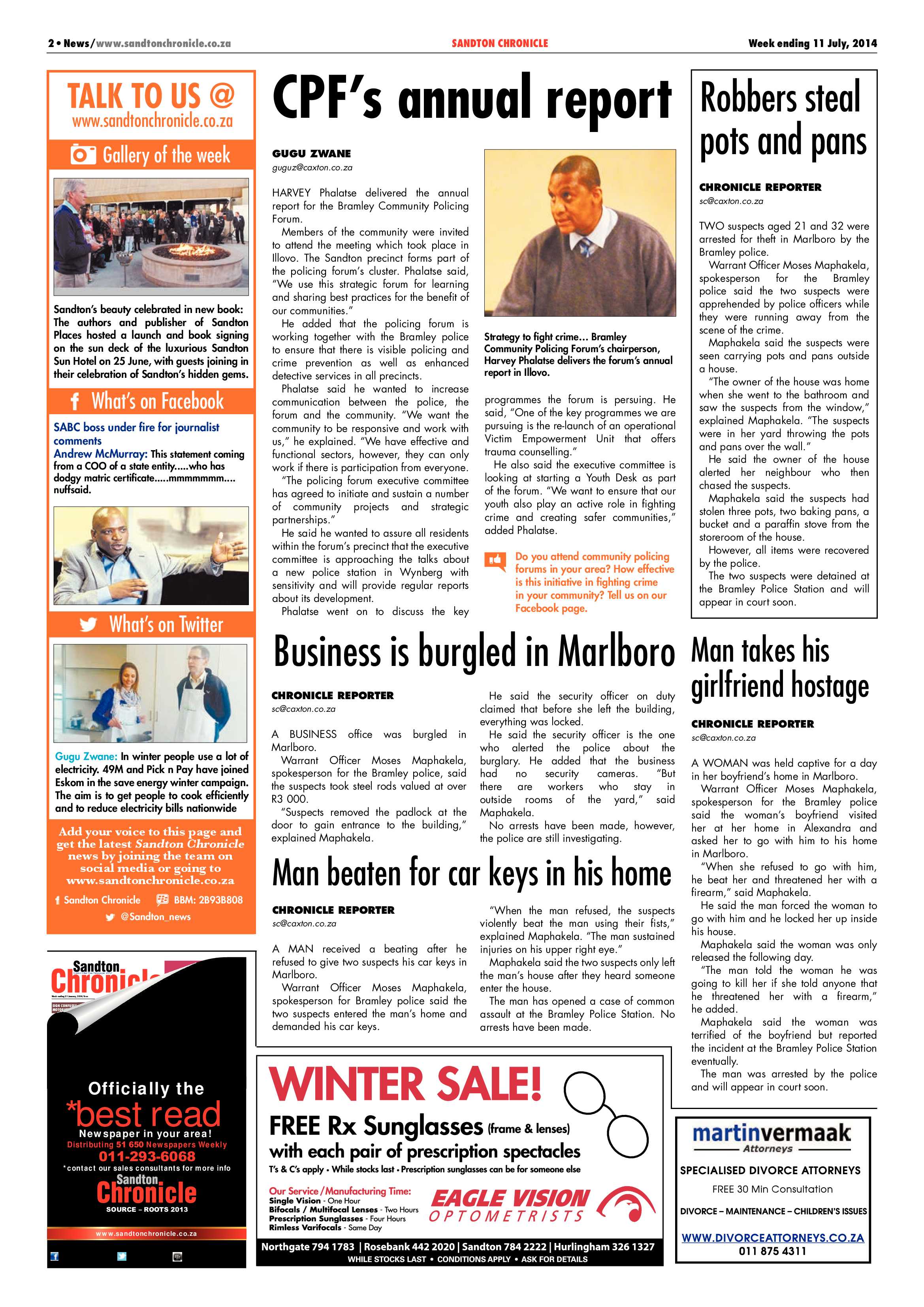 Sandton Chronicle 11 July 2014 page 2