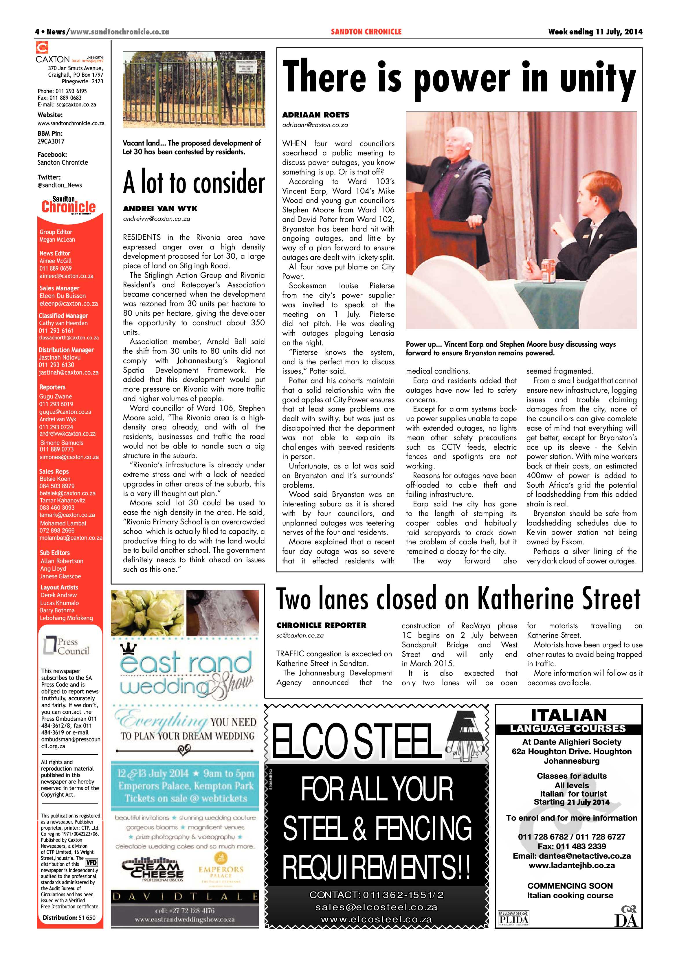 Sandton Chronicle 11 July 2014 page 4