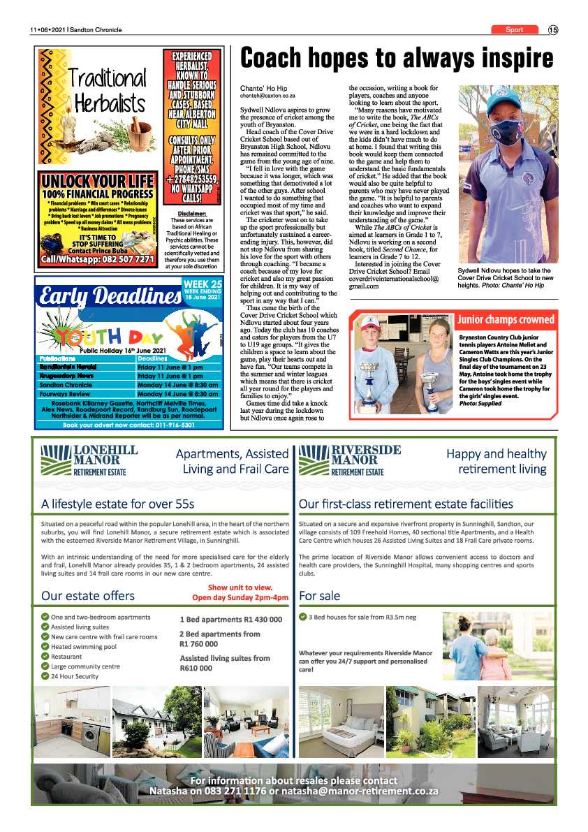 Sandton Chronicle 11 June 2021 page 15