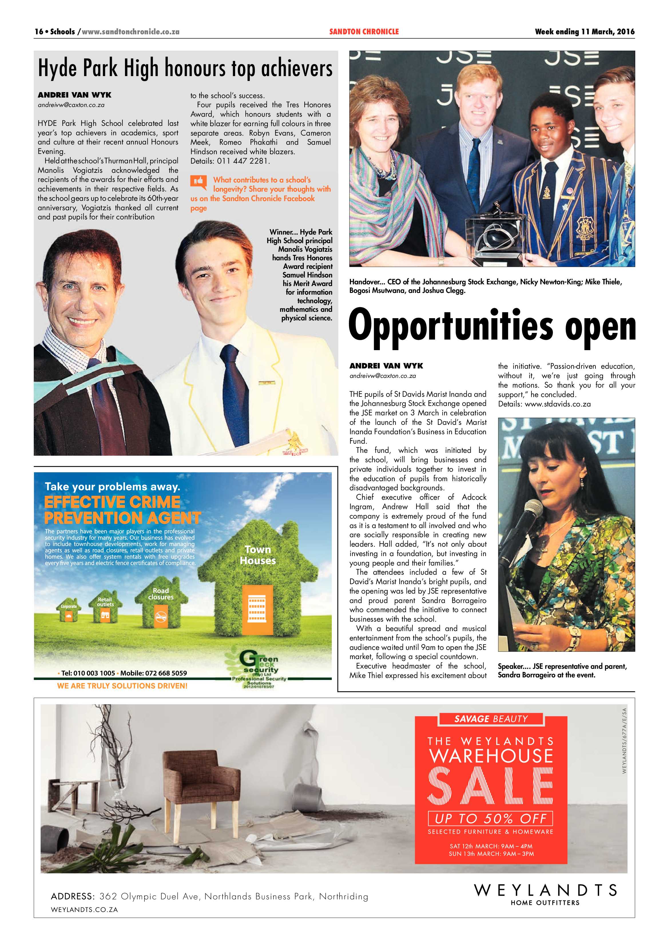 Sandton Chronicle 11 March 2016 page 16