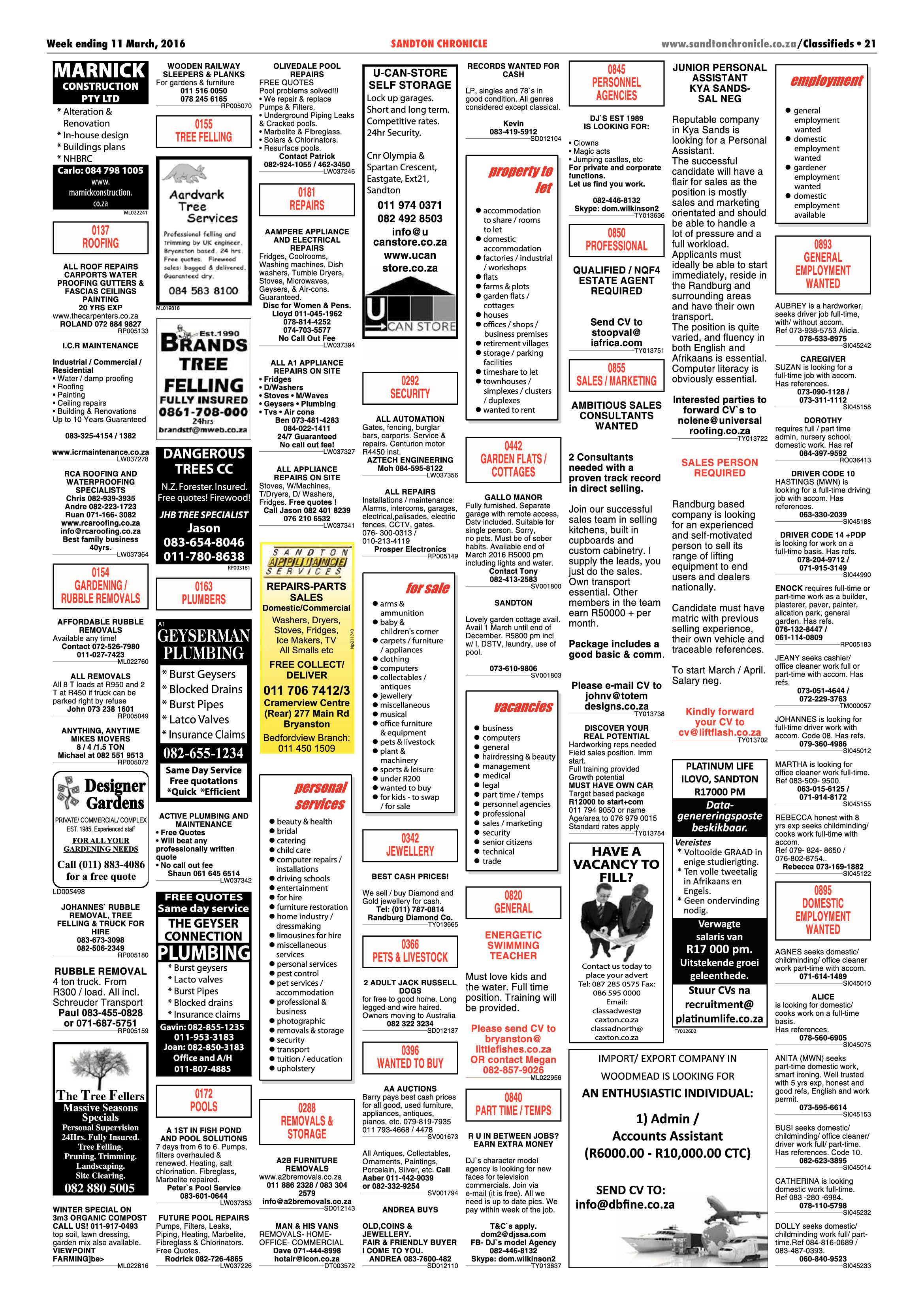 Sandton Chronicle 11 March 2016 page 21