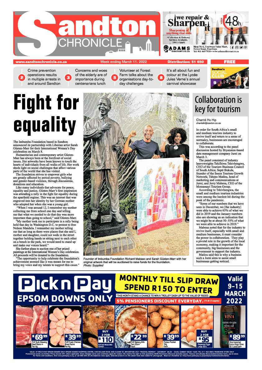 Sandton Chronicle 11 March 2022 page 1