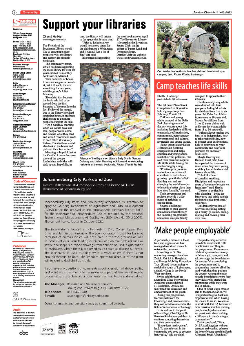 Sandton Chronicle 11 March 2022 page 4