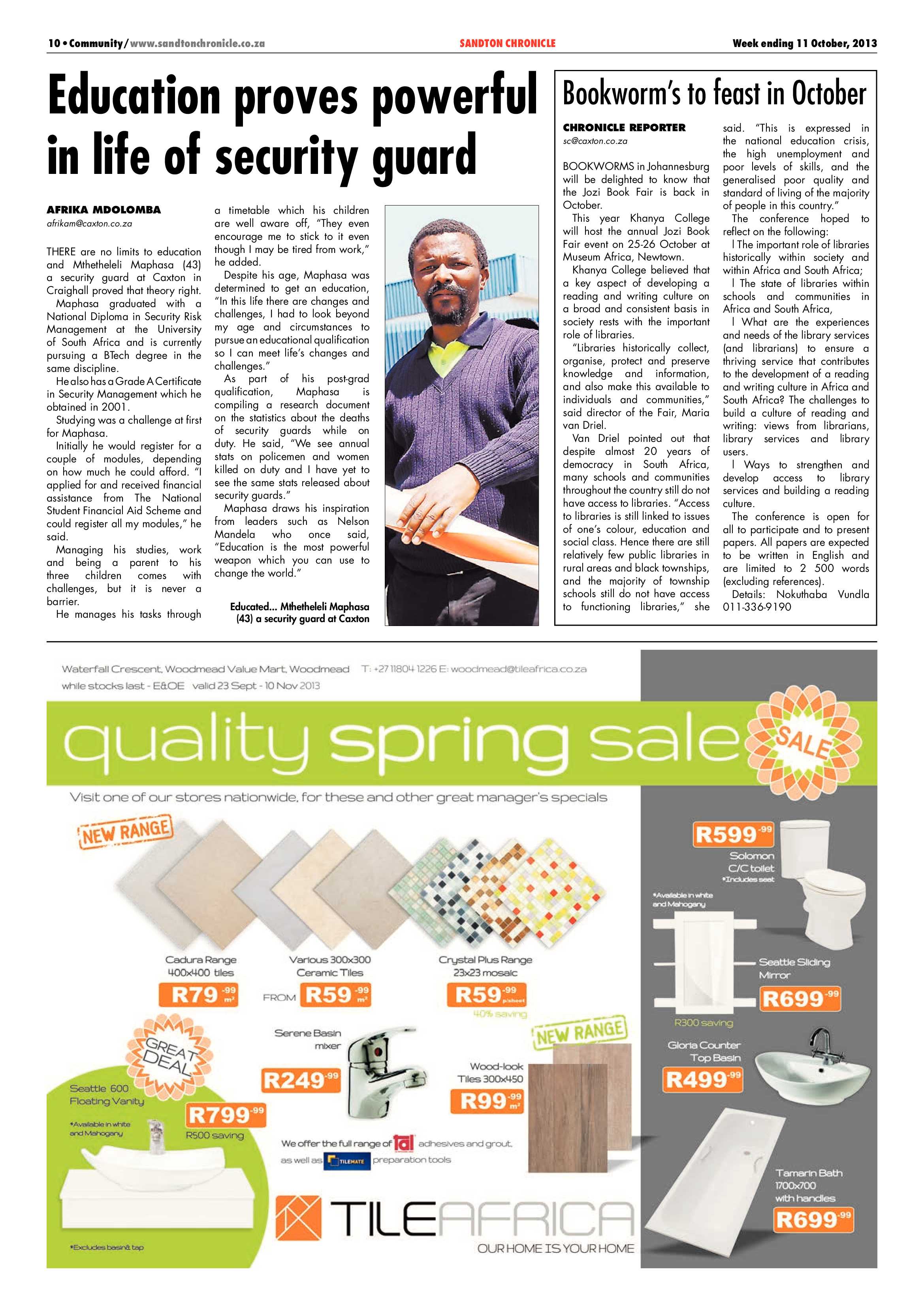 Sandton Chronicle 11 October 2013 page 10