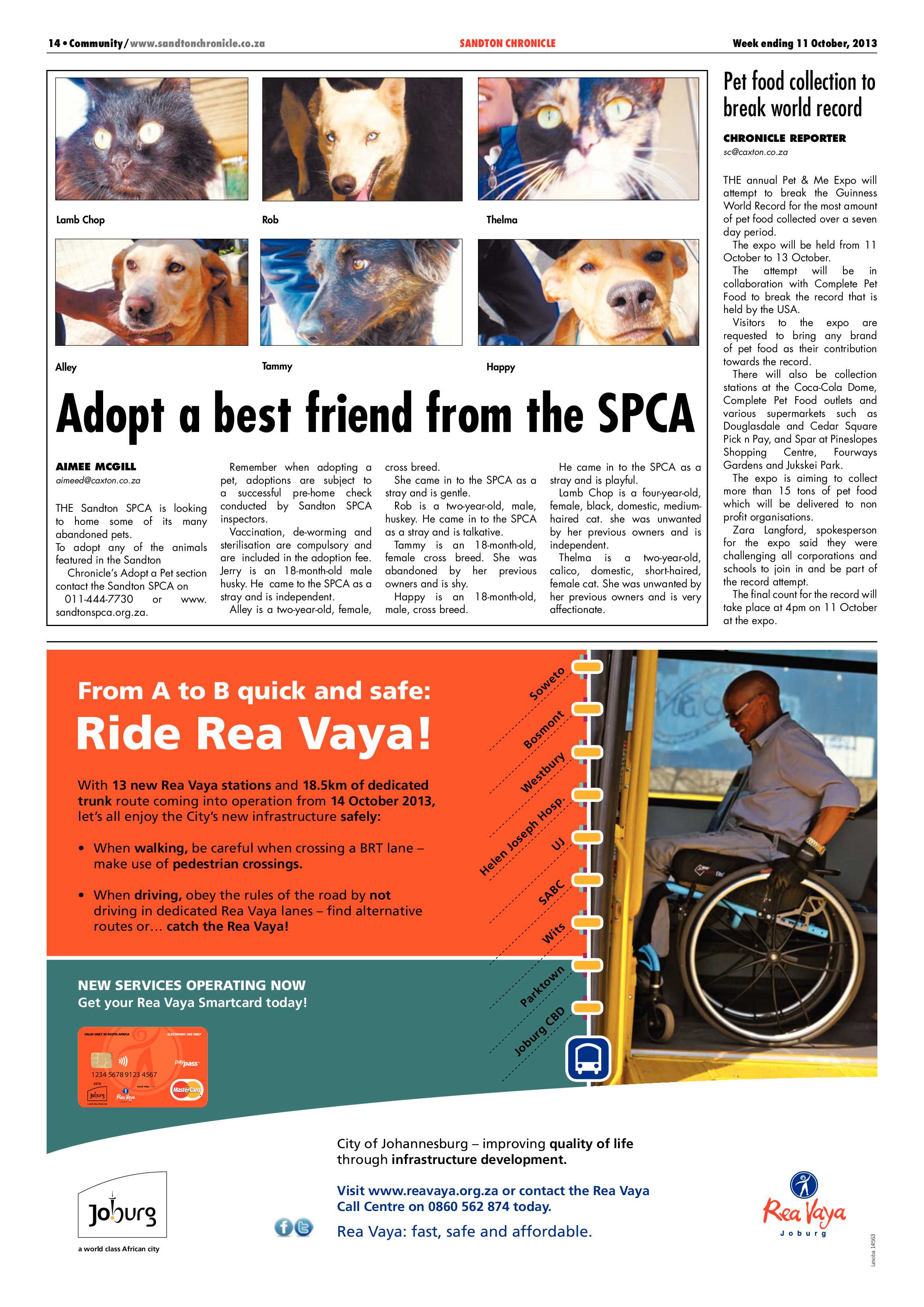 Sandton Chronicle 11 October 2013 page 14