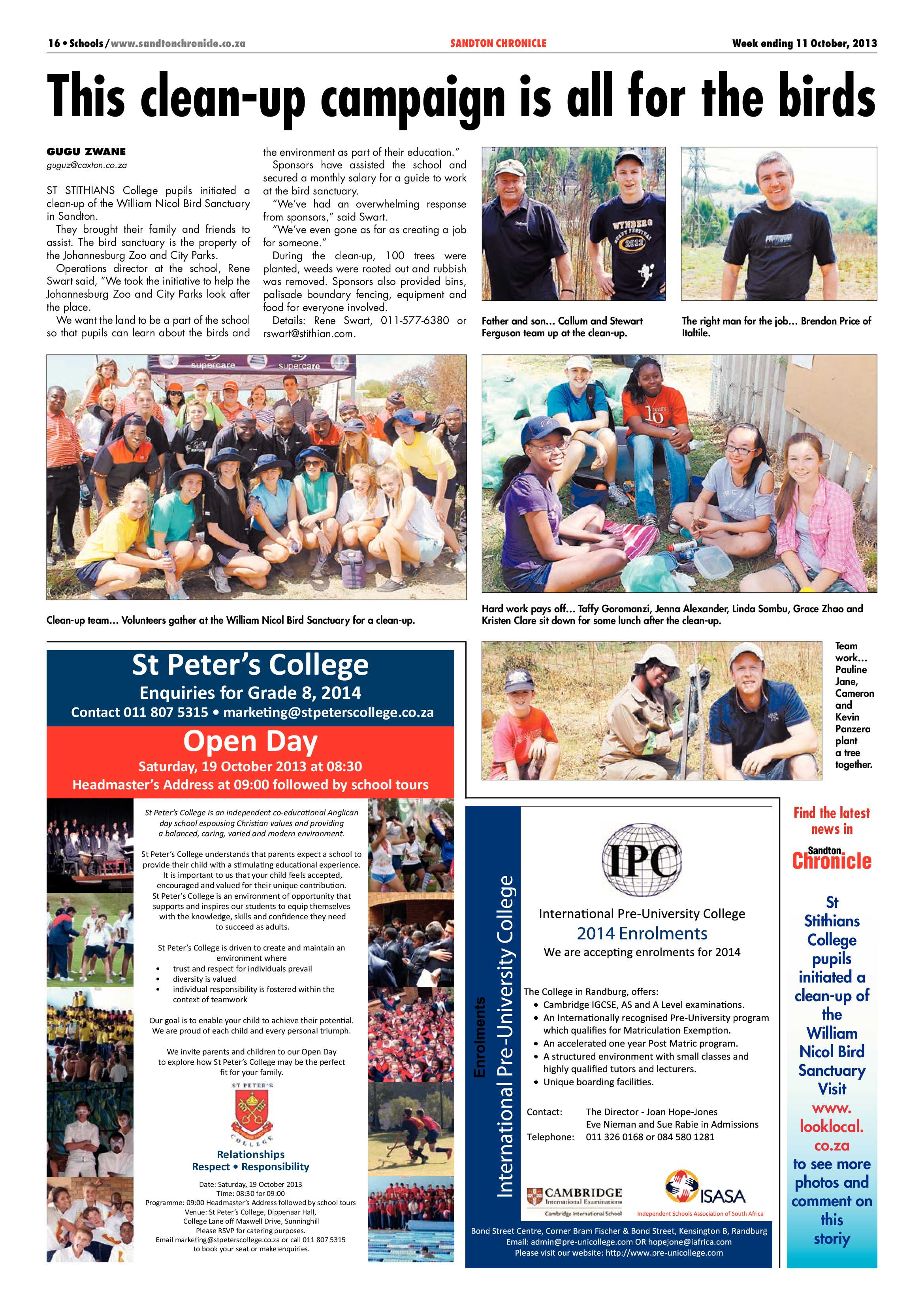 Sandton Chronicle 11 October 2013 page 36