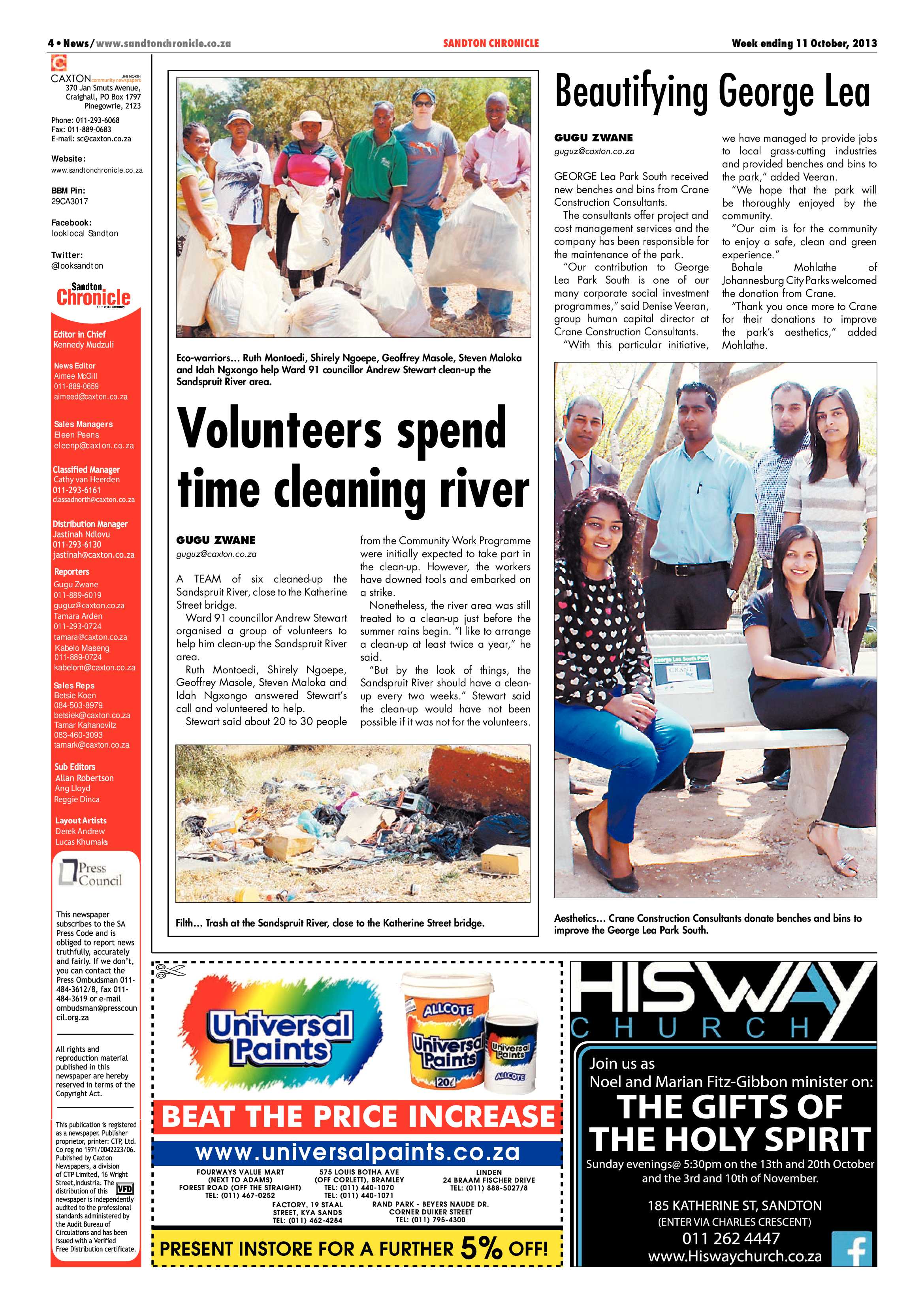 Sandton Chronicle 11 October 2013 page 4