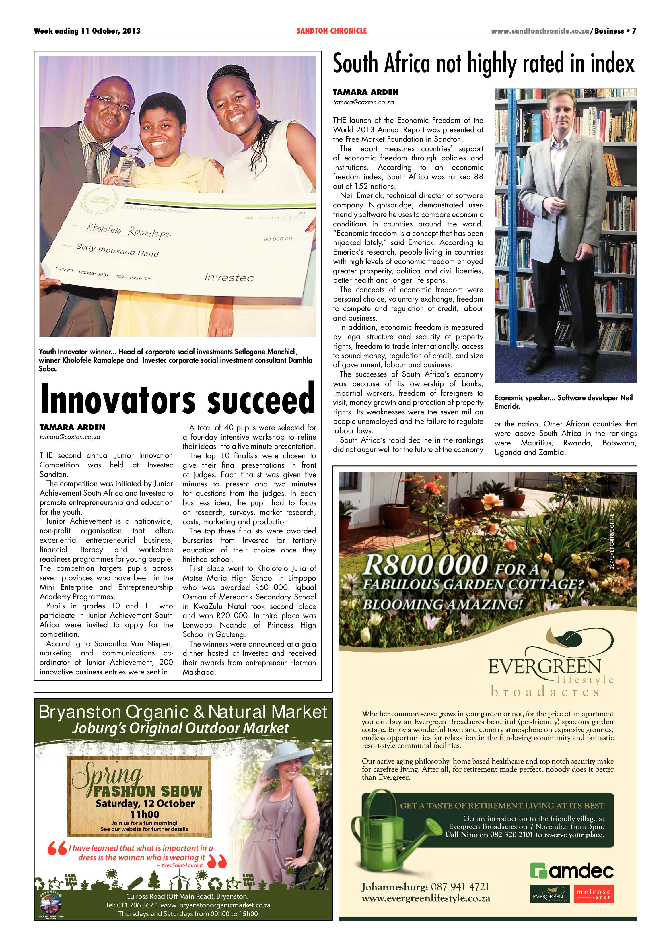 Sandton Chronicle 11 October 2013 page 7