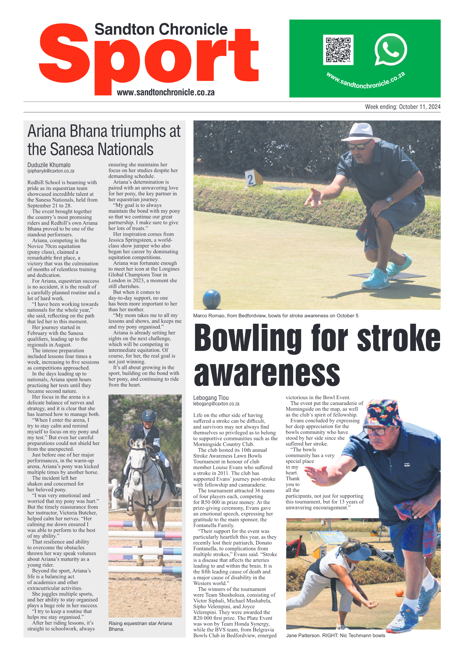Sandton Chronicle 11 October 2024 page 16