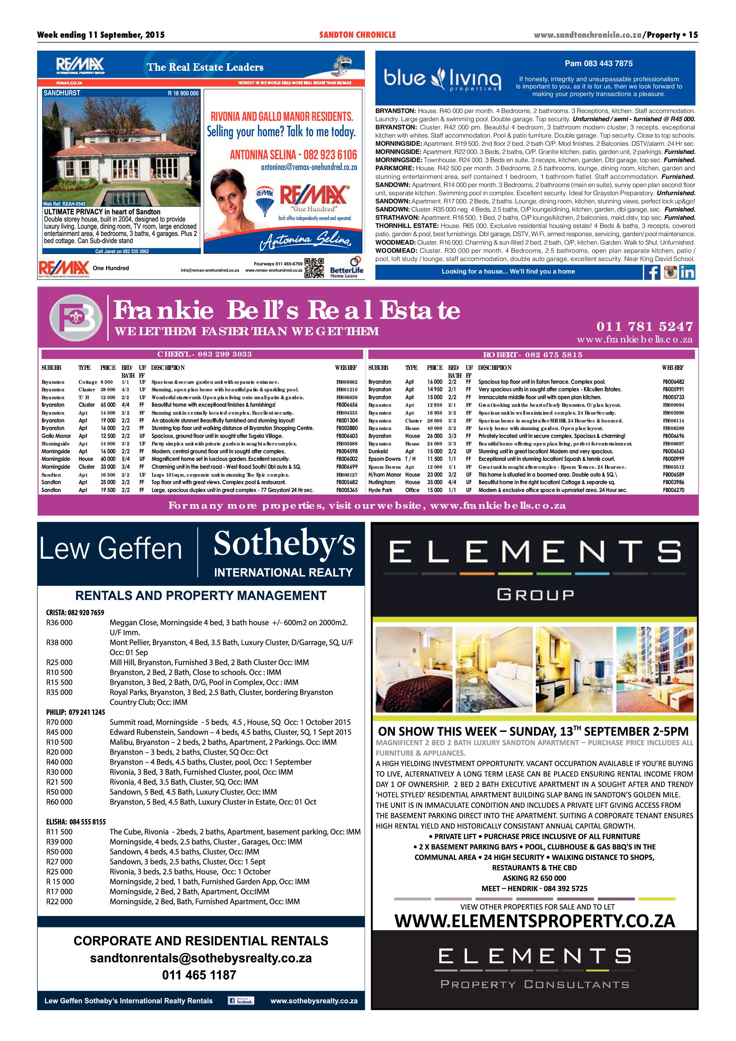 Sandton Chronicle 11 September 2015 page 21
