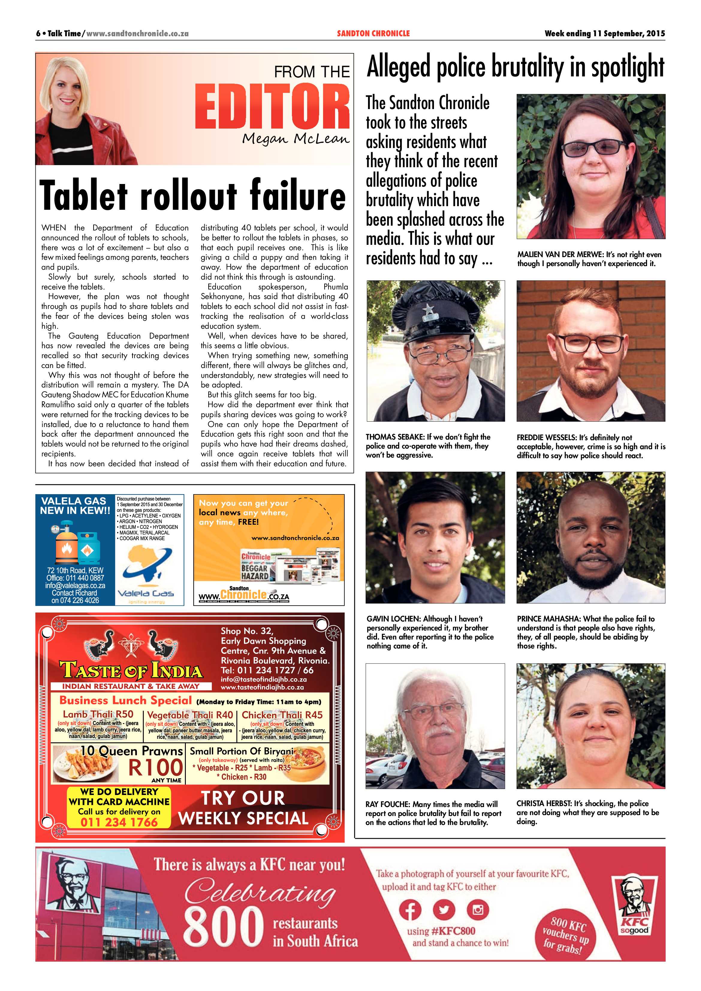 Sandton Chronicle 11 September 2015 page 6