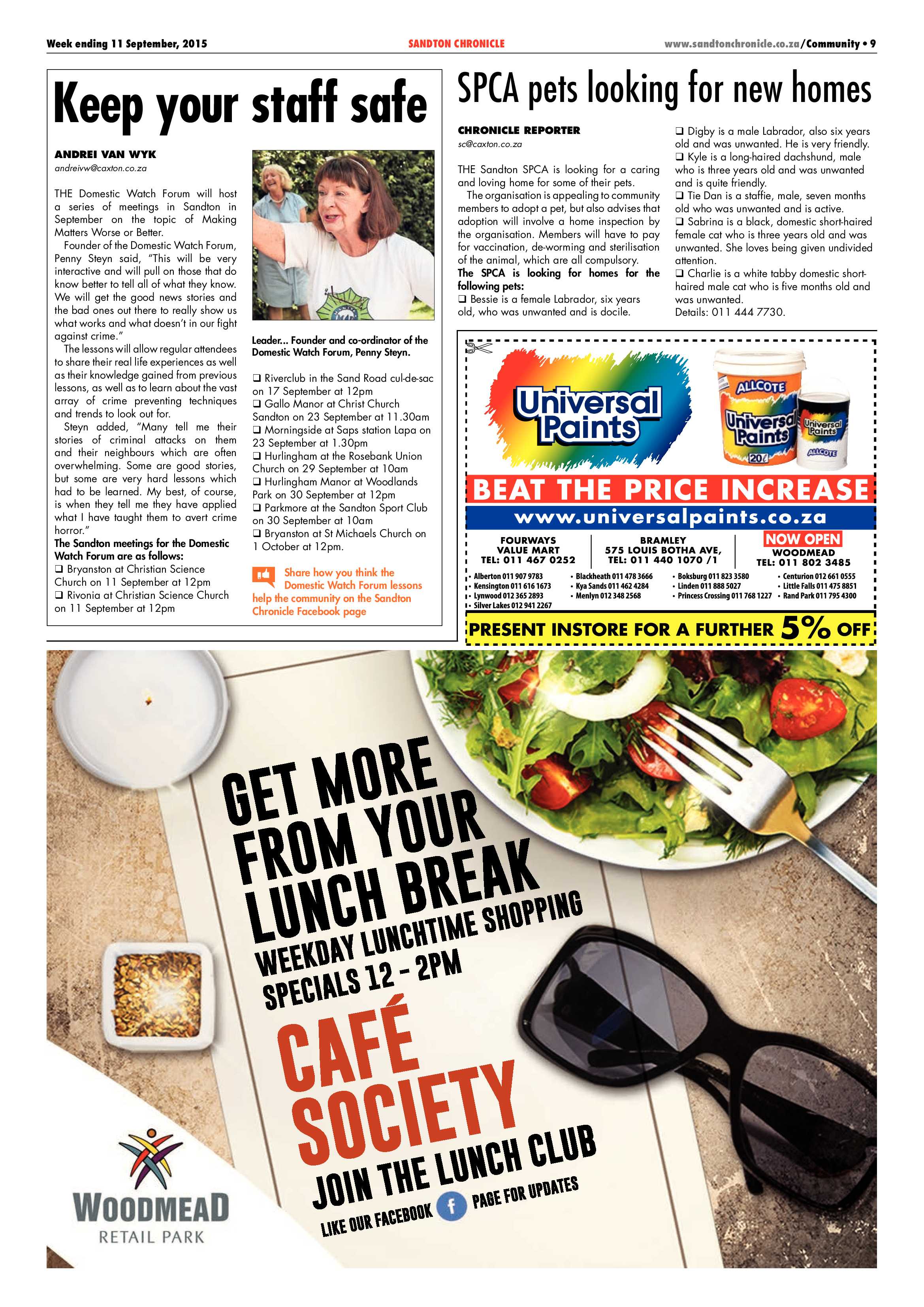 Sandton Chronicle 11 September 2015 page 9