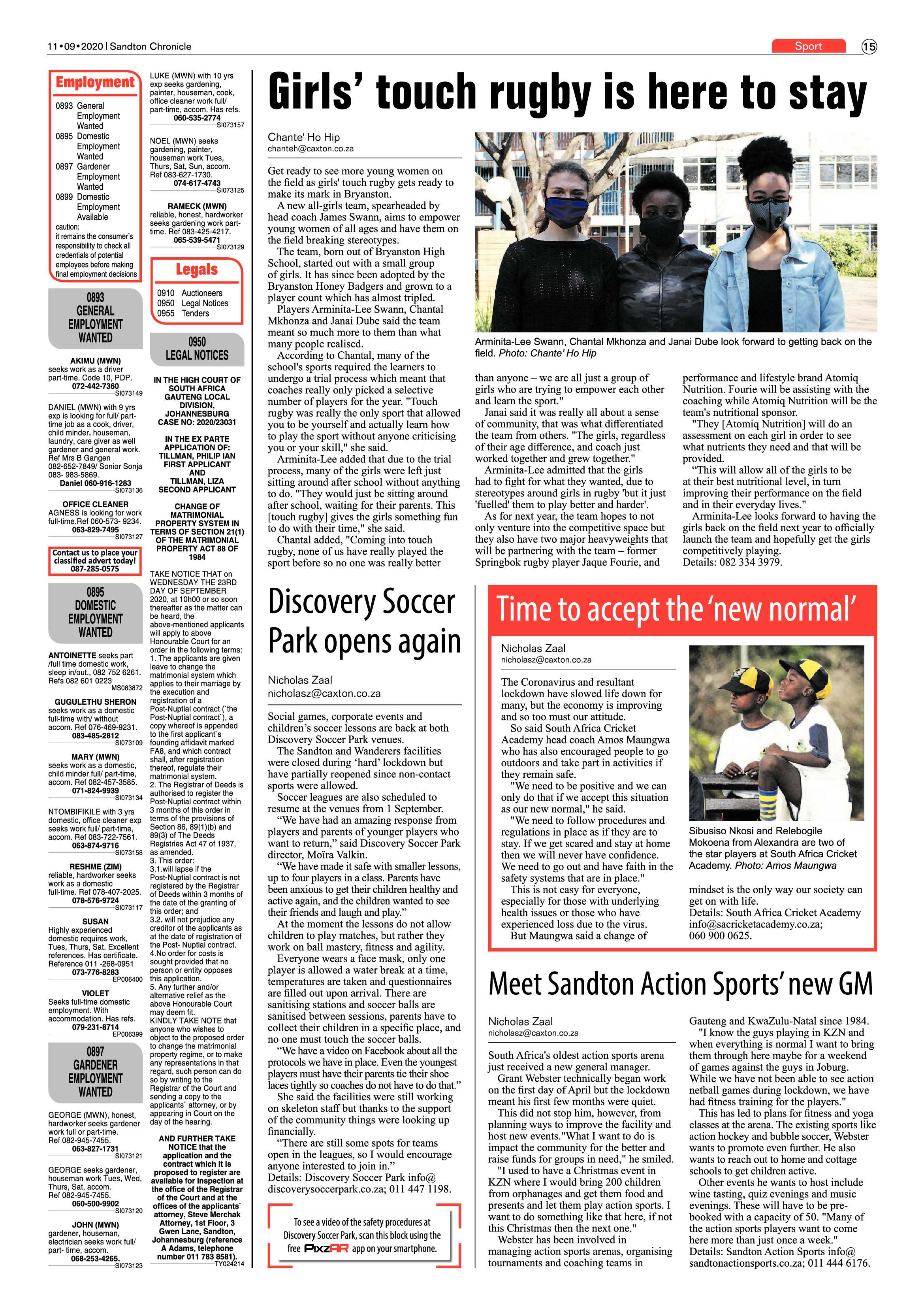 Sandton Chronicle 11 September 2020 page 15