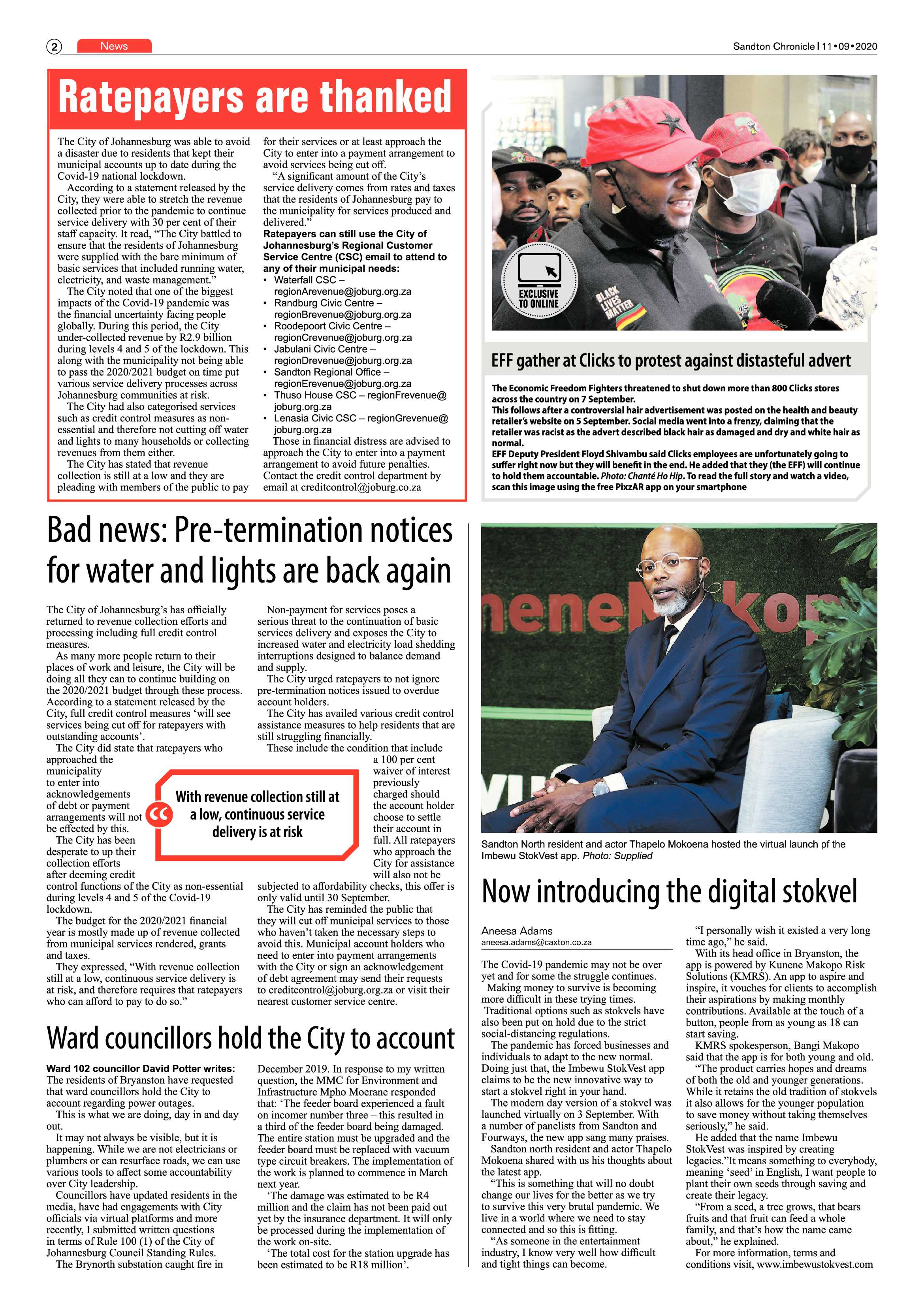 Sandton Chronicle 11 September 2020 page 2