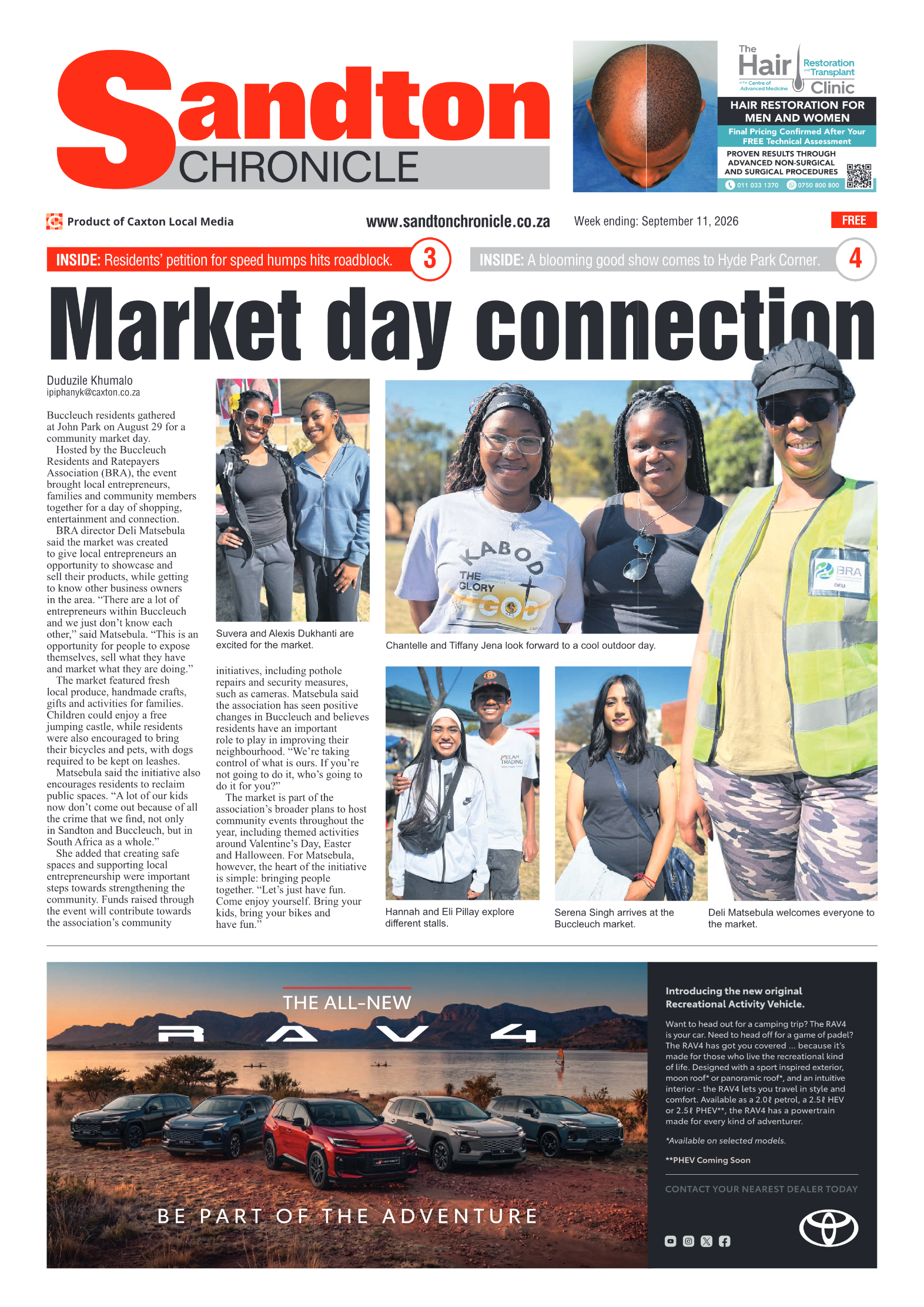 Sandton Chronicle 11 September 2026 page 1