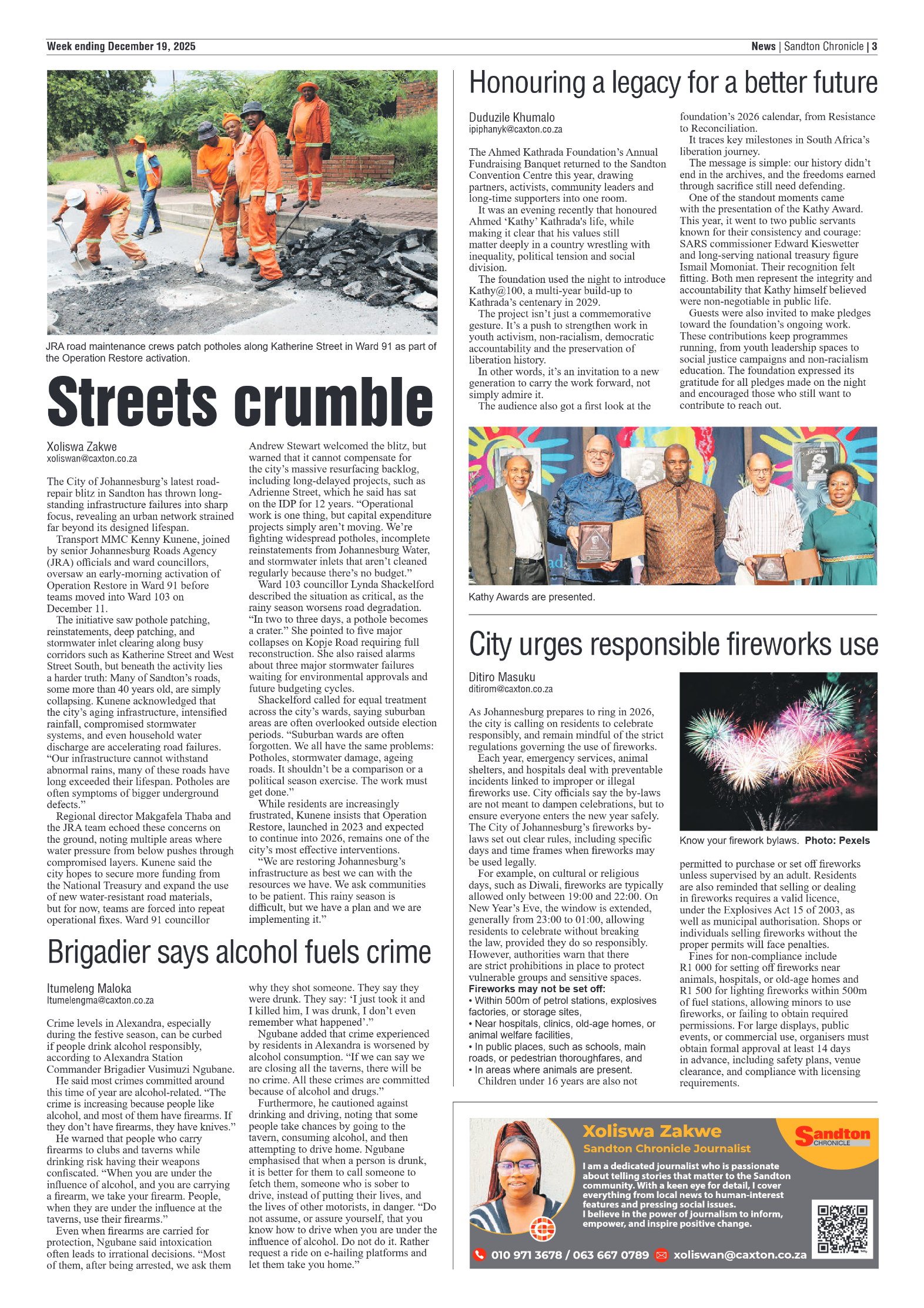 Sandton Chronicle 19 December 2025 page 3
