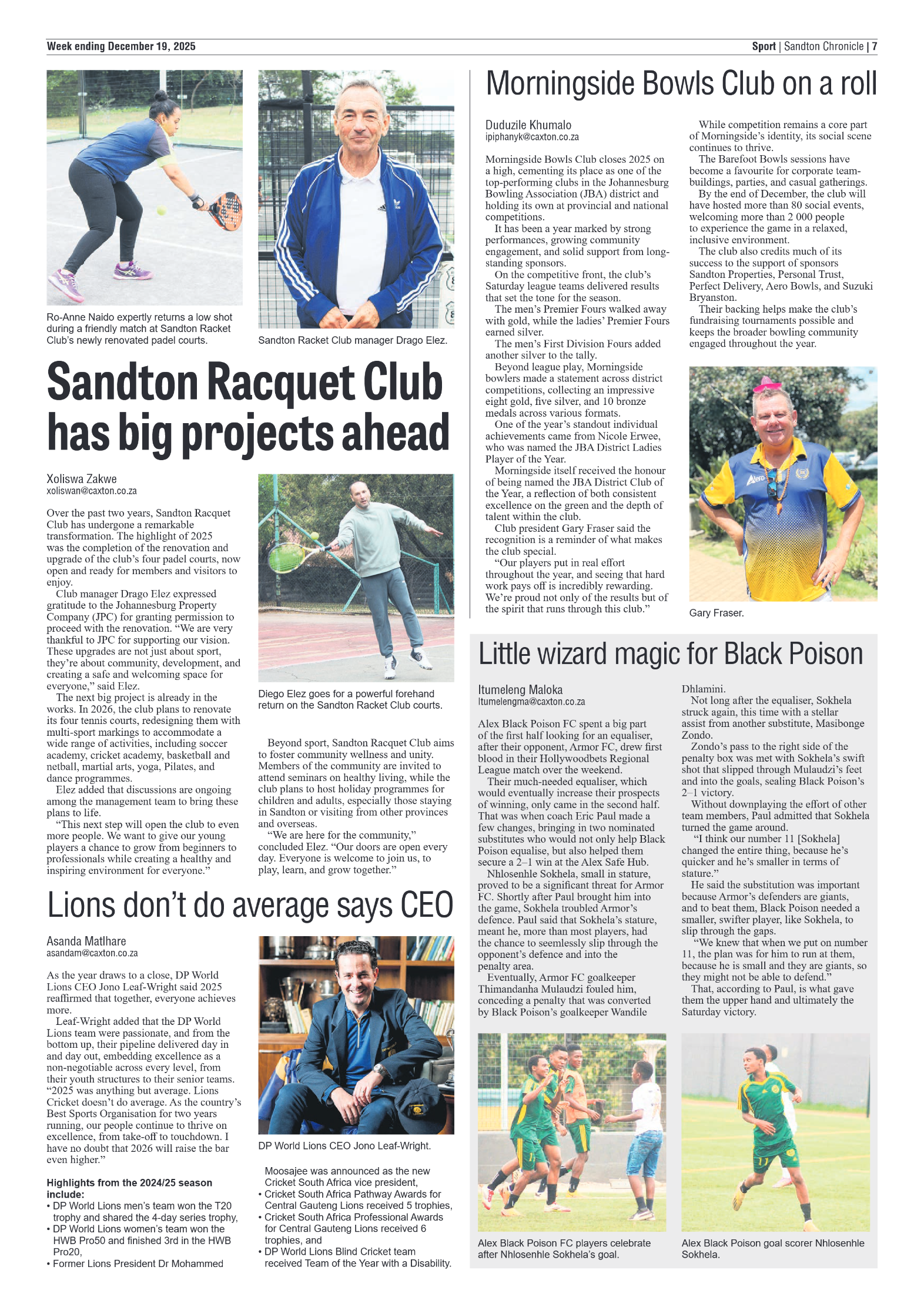 Sandton Chronicle 19 December 2025 page 7