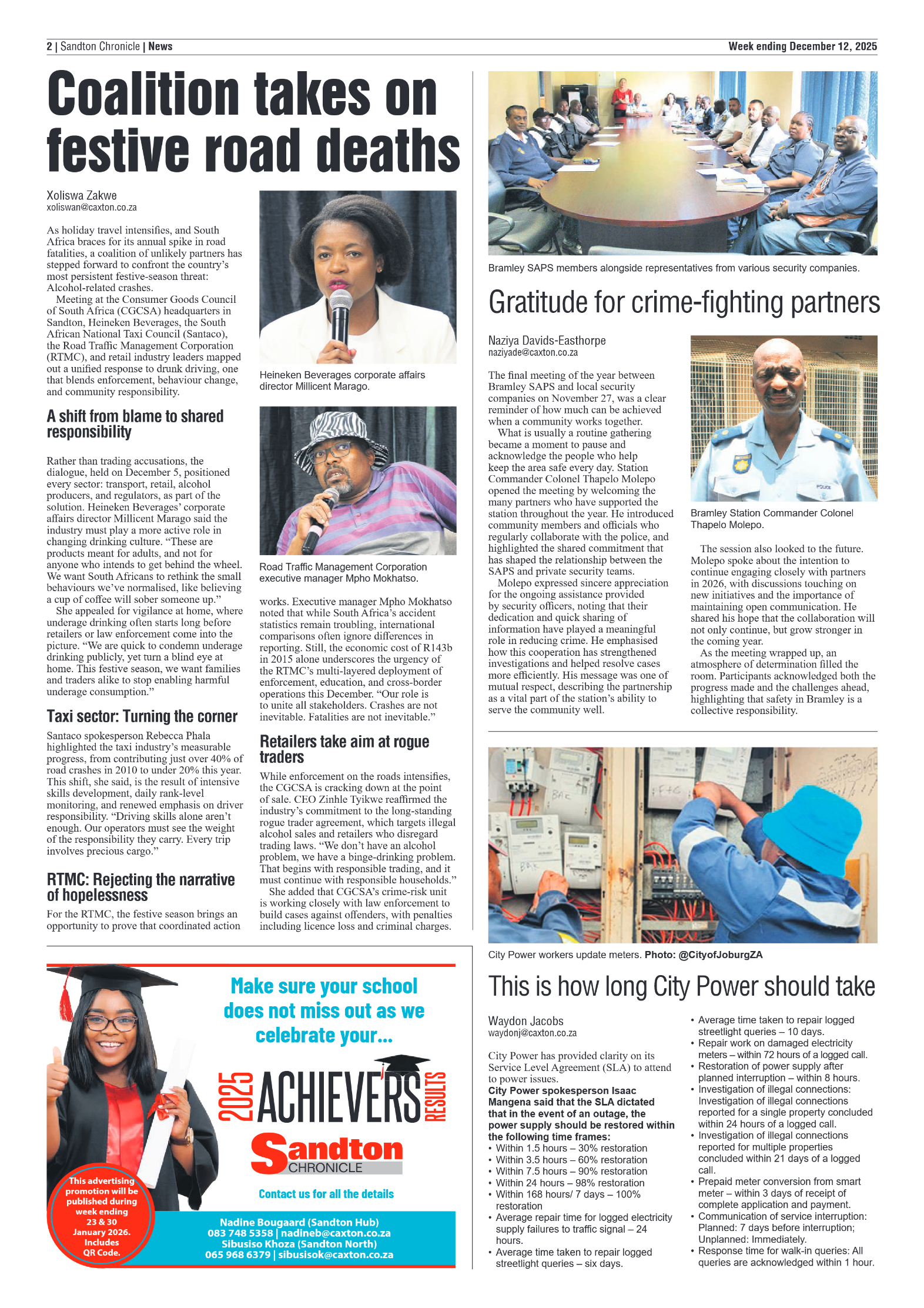 Sandton Chronicle 12 December 2025 page 2