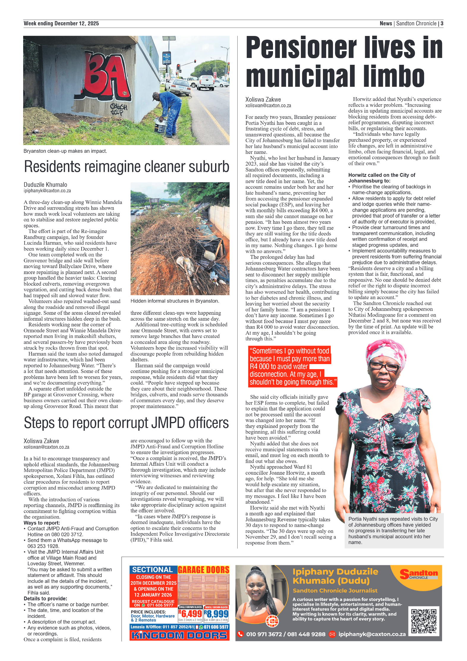 Sandton Chronicle 12 December 2025 page 3