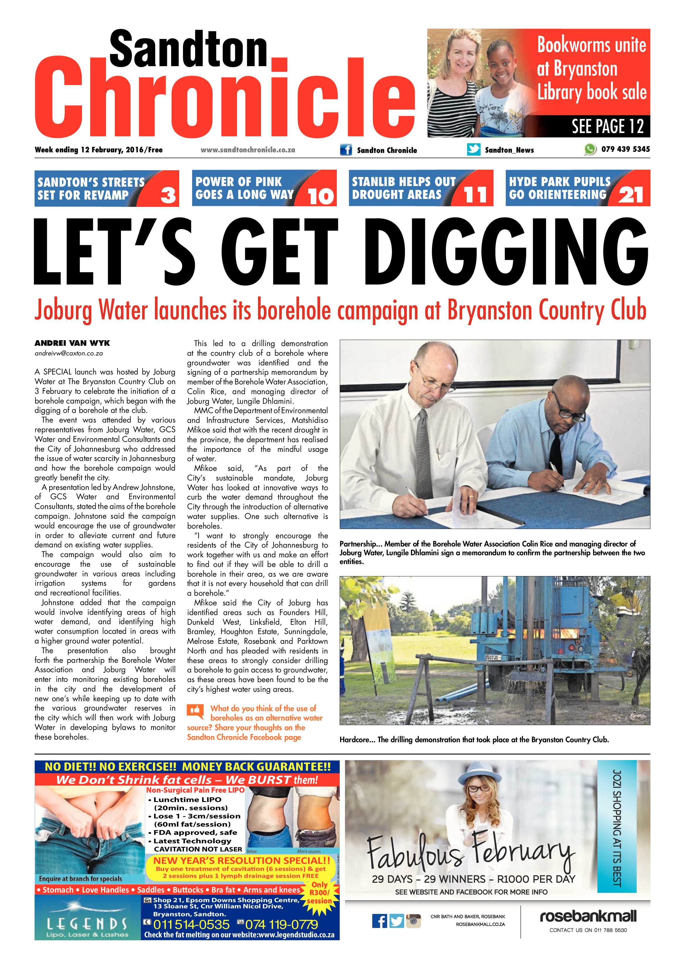 Sandton Chronicle 12 February 2016 page 1