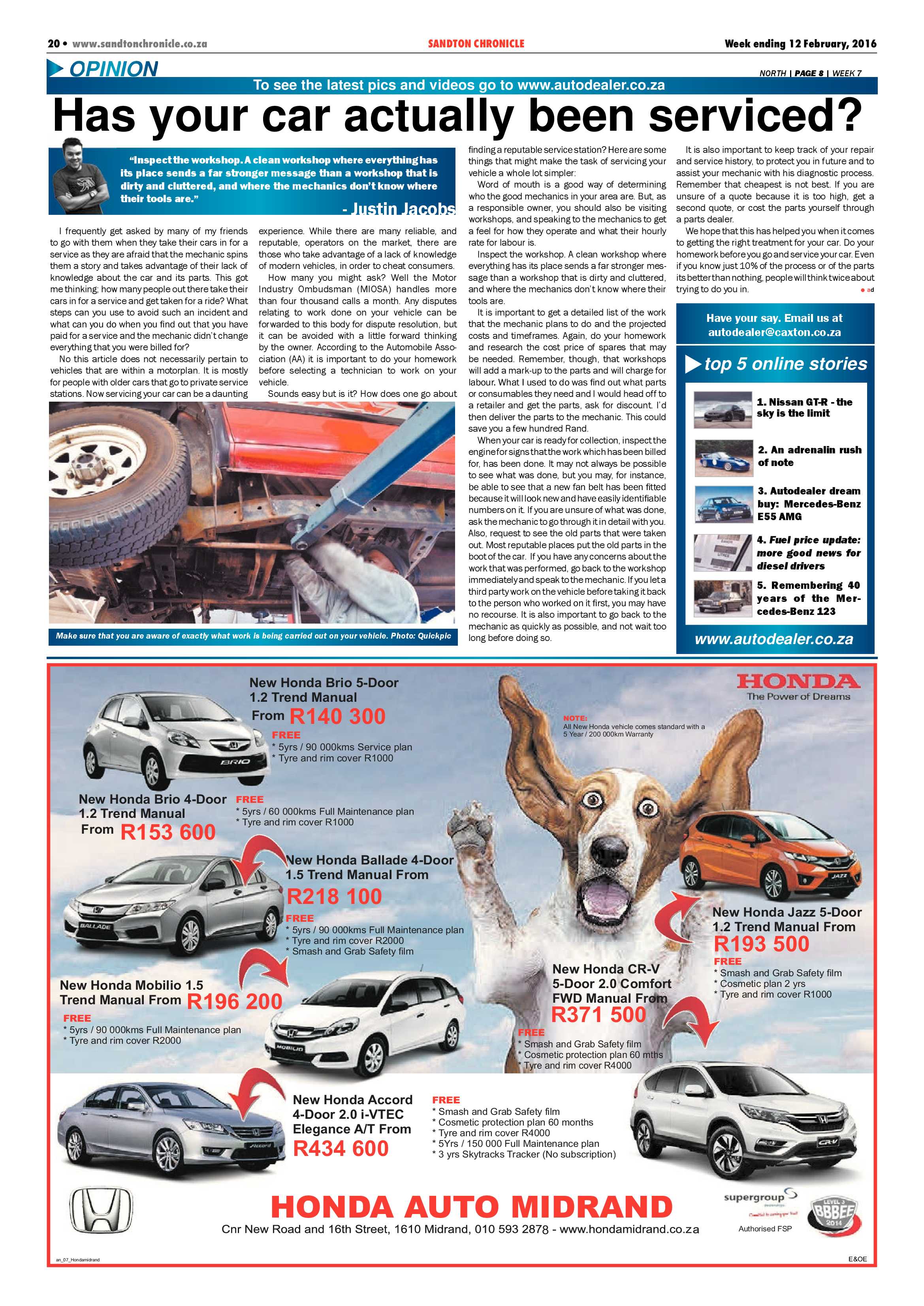 Sandton Chronicle 12 February 2016 page 20