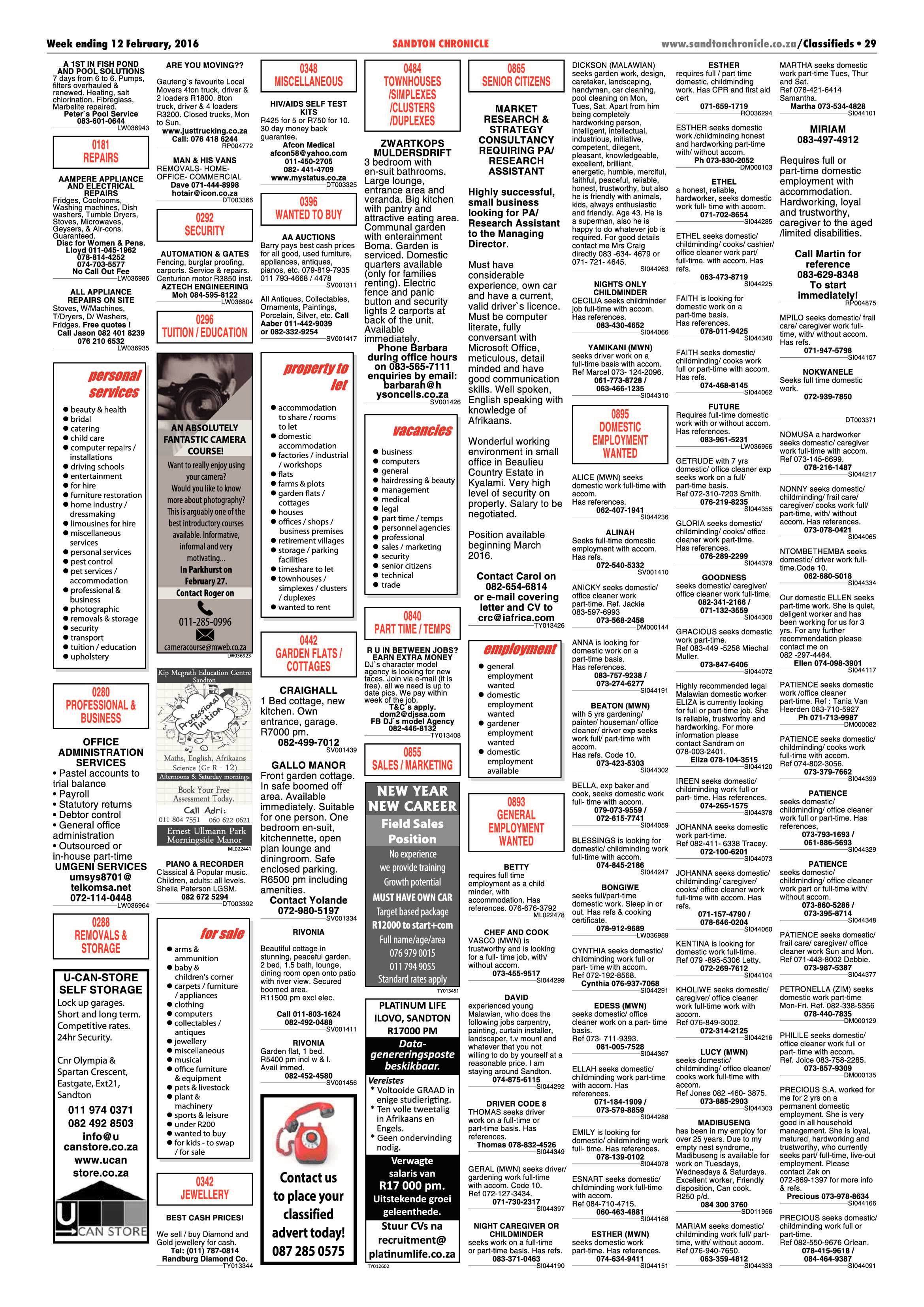 Sandton Chronicle 12 February 2016 page 29