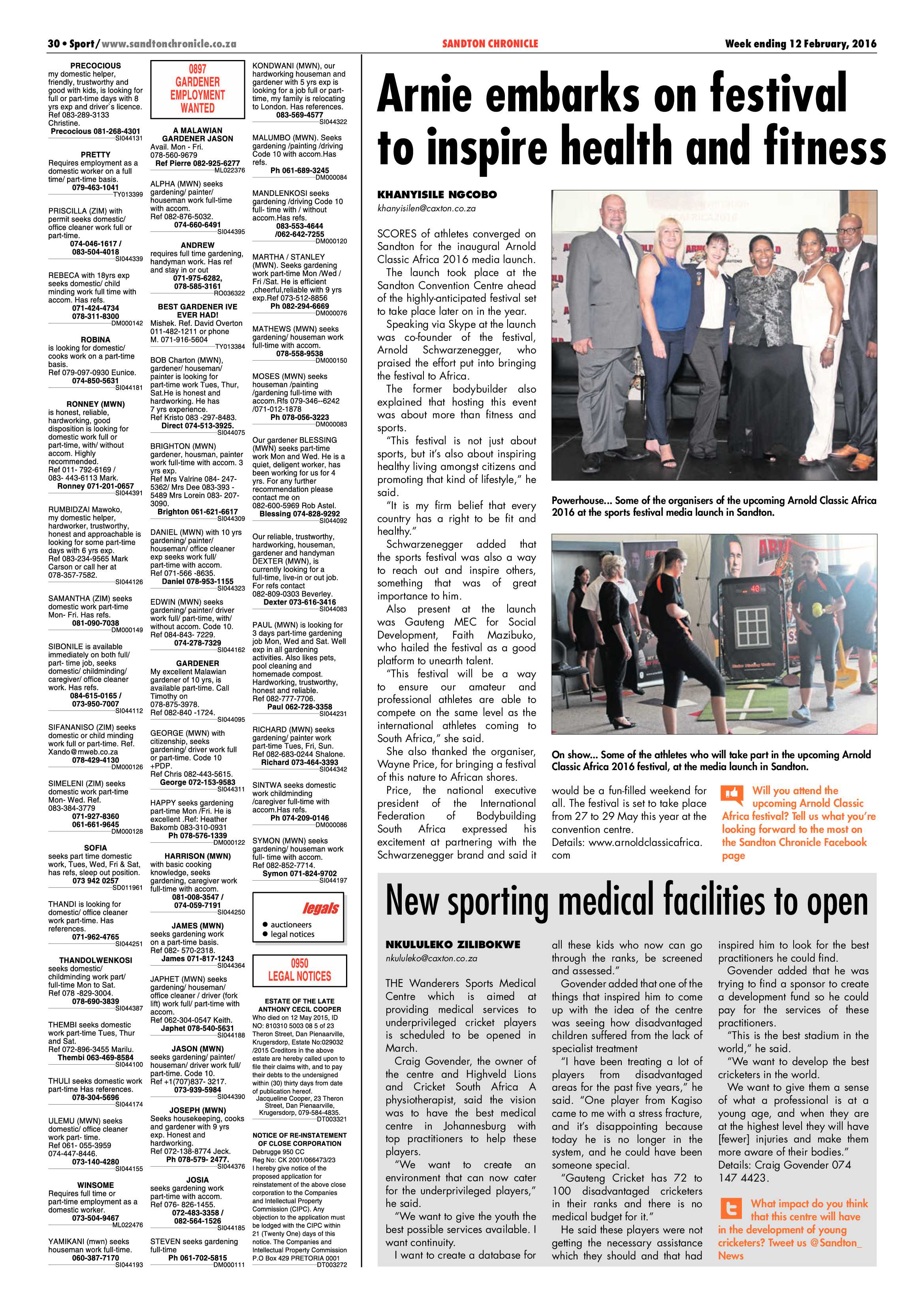 Sandton Chronicle 12 February 2016 page 30