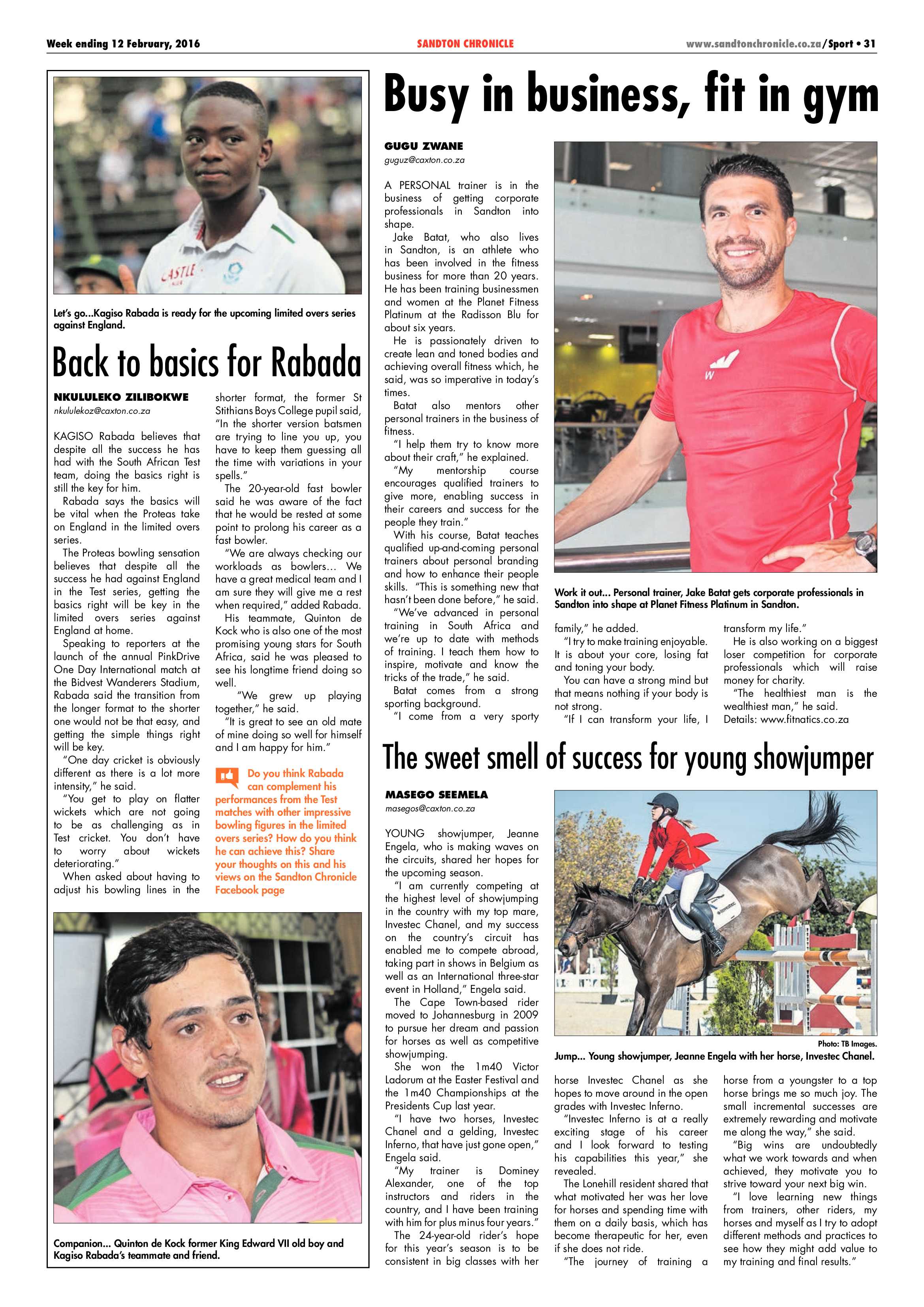 Sandton Chronicle 12 February 2016 page 31