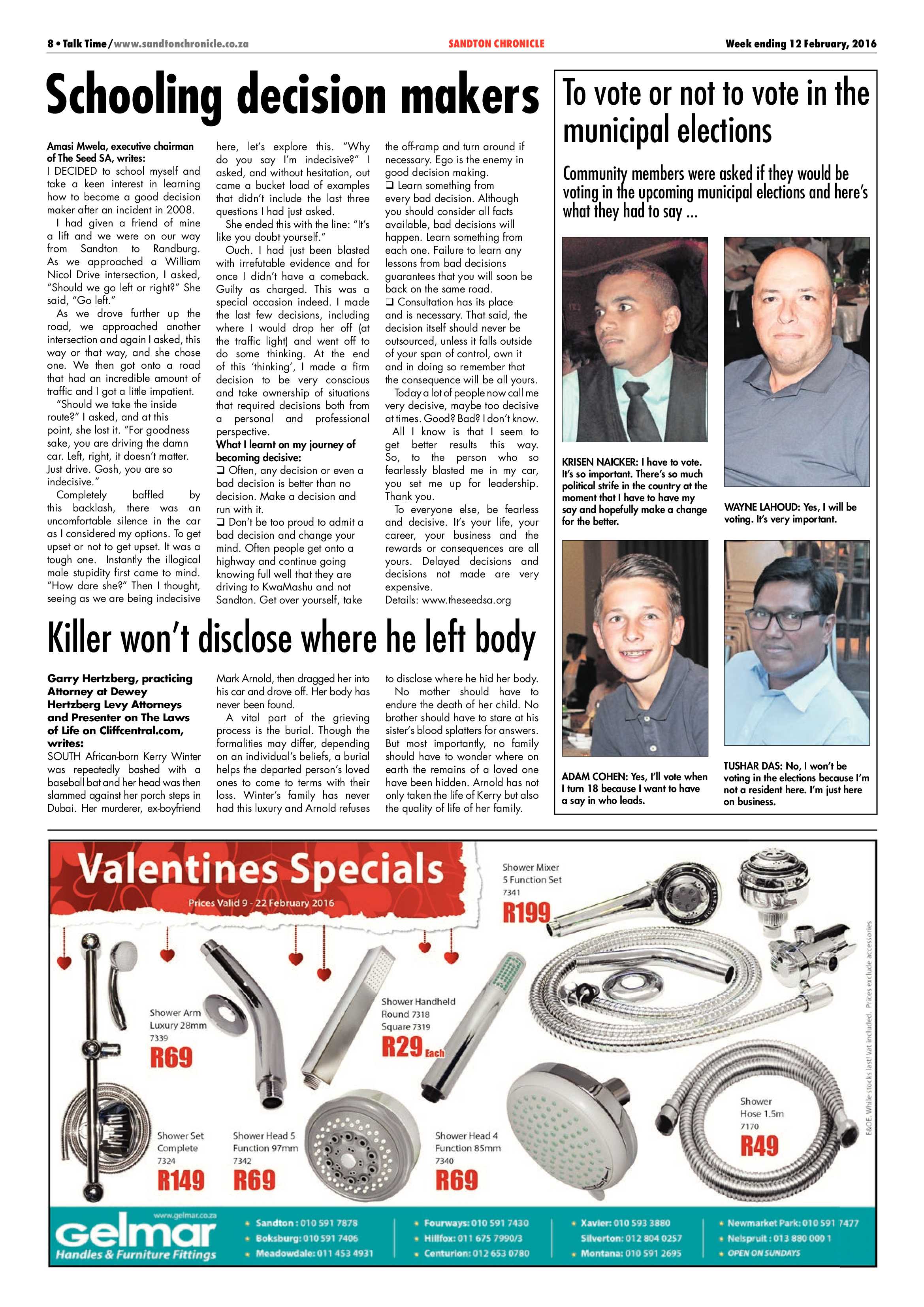 Sandton Chronicle 12 February 2016 page 8