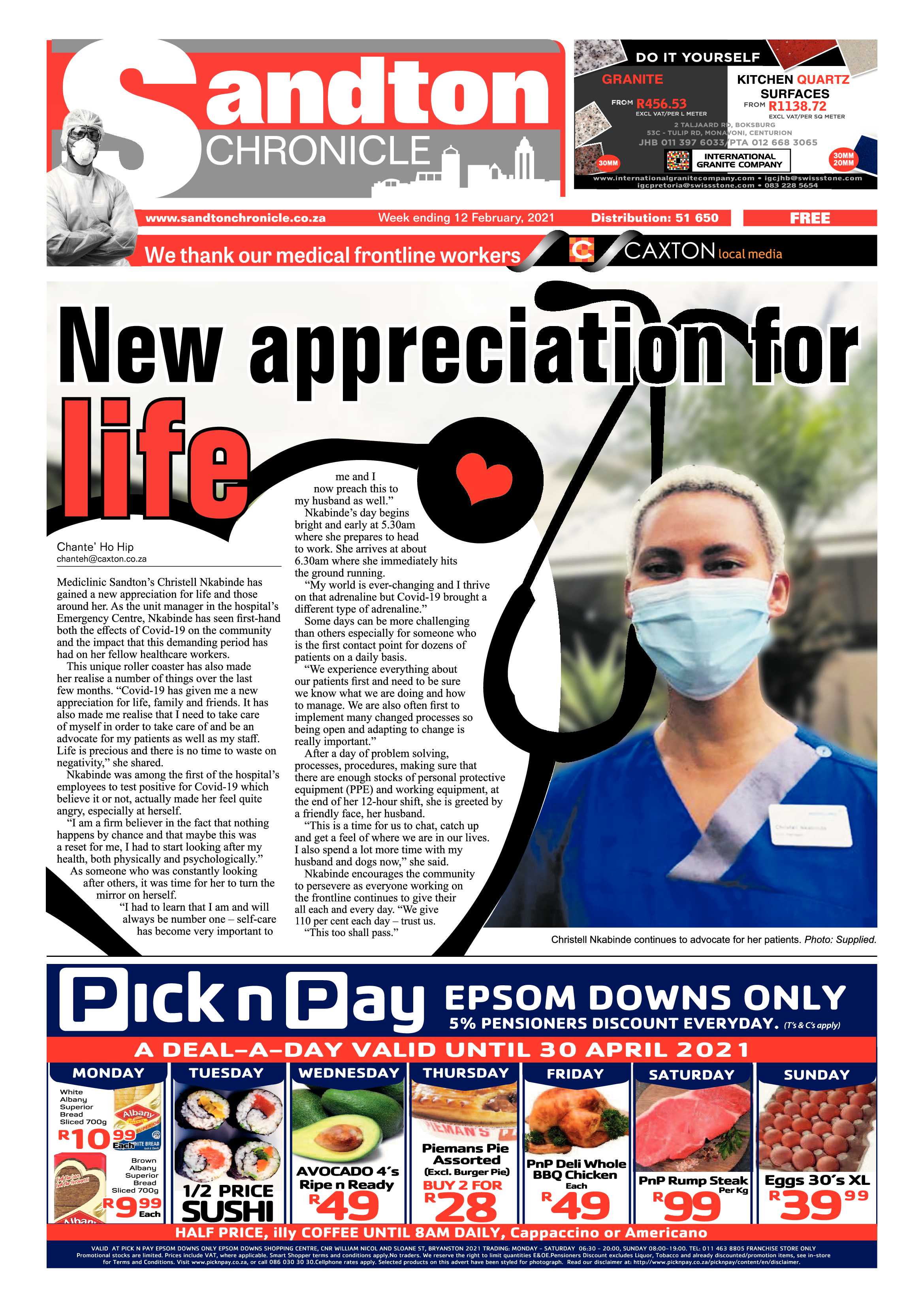 Sandton Chronicle 12 February 2021 page 1