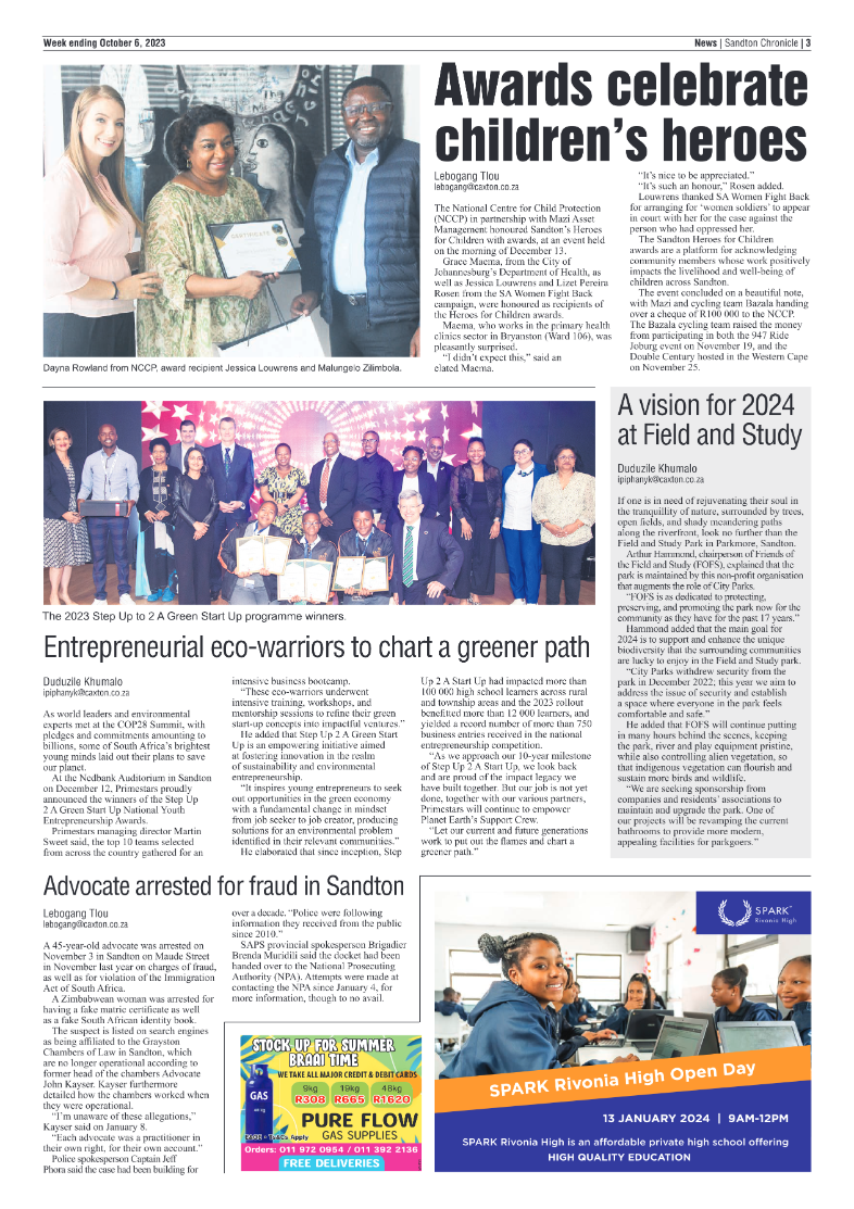 Sandton Chronicle 12 January 2024 page 3