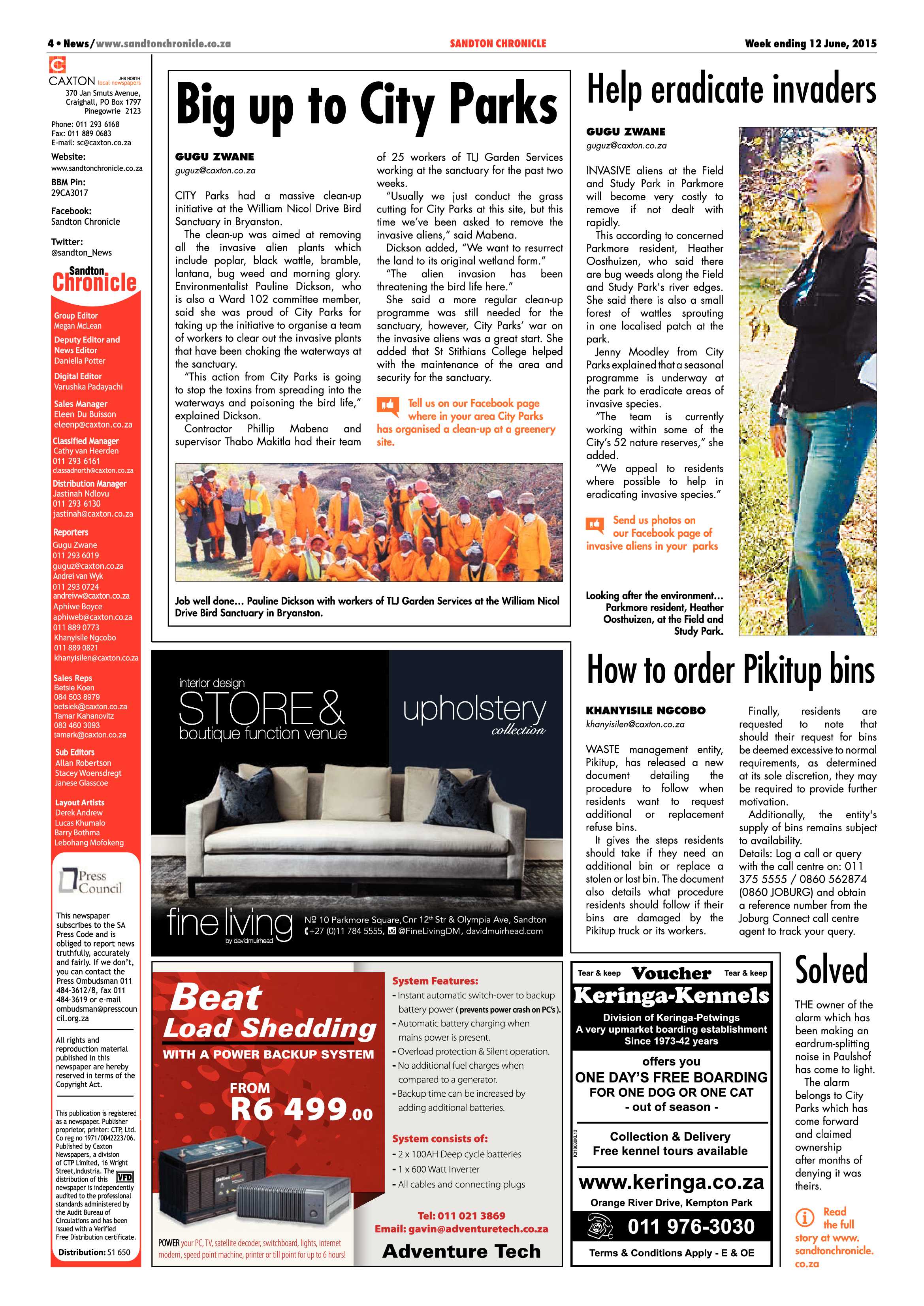 Sandton Chronicle 12 June 2015 page 4