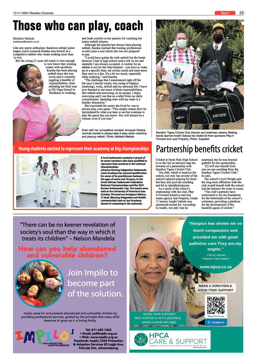 Sandton Chronicle 12 November 2021 page 13