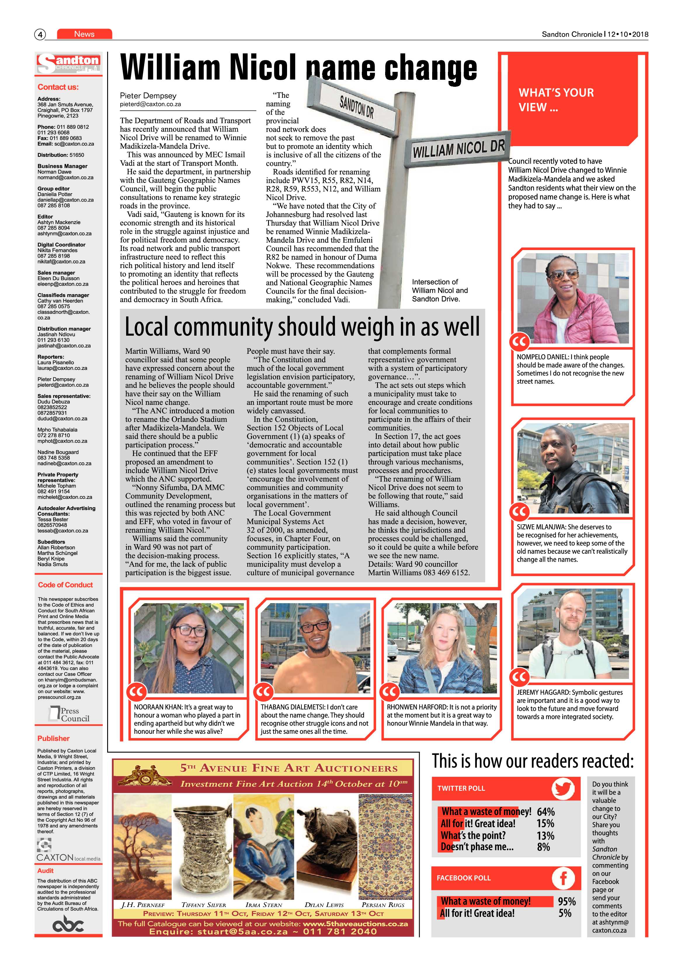 Sandton Chronicle 12 October 2018 page 4