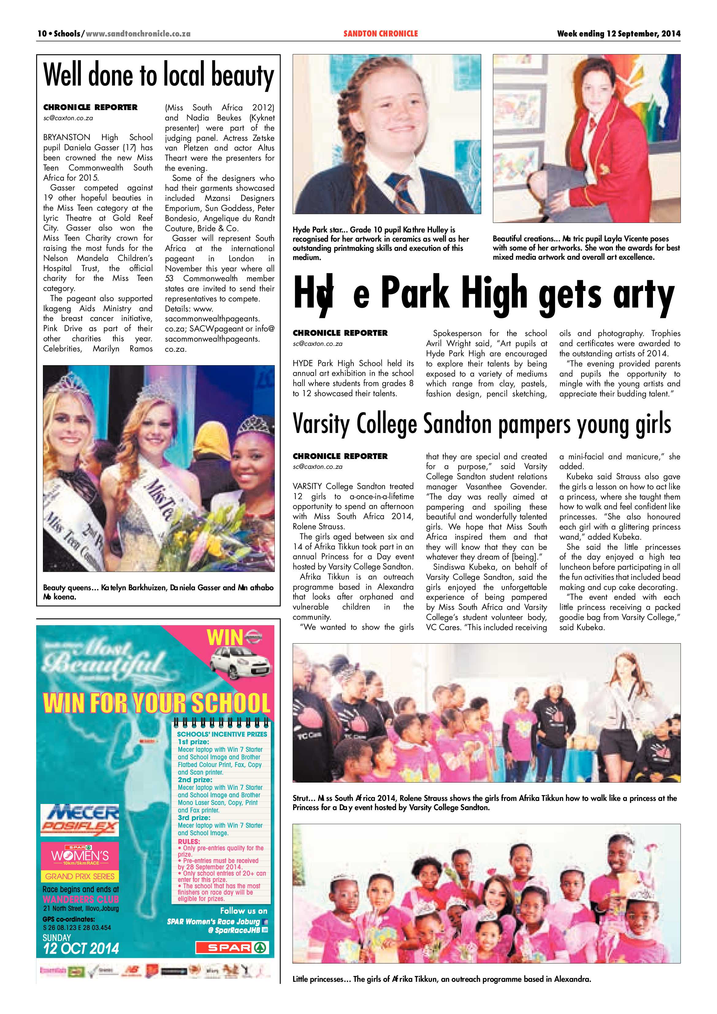 Sandton Chronicle 12 September 2014 page 10