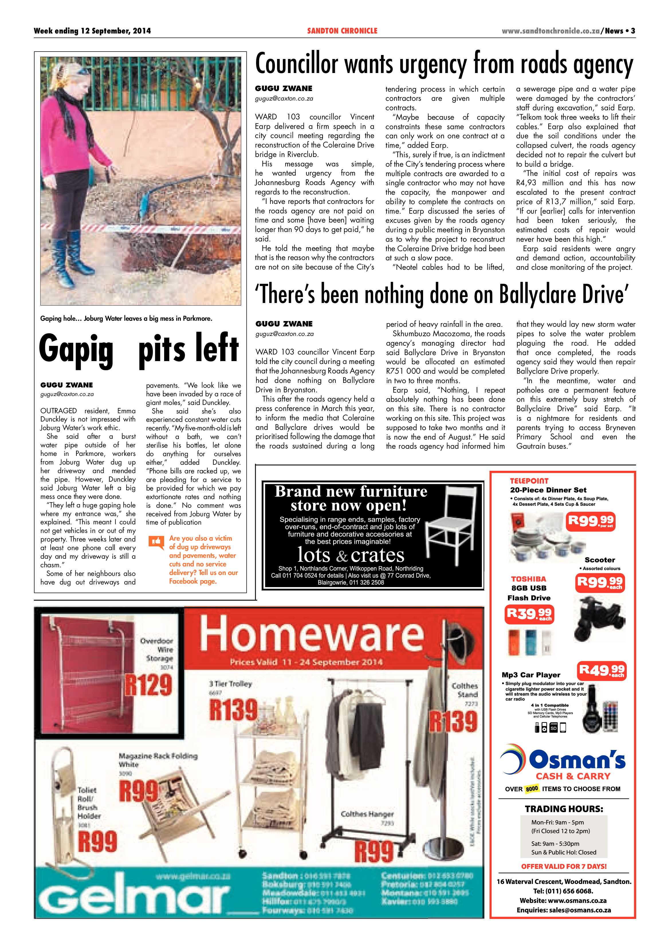 Sandton Chronicle 12 September 2014 page 3
