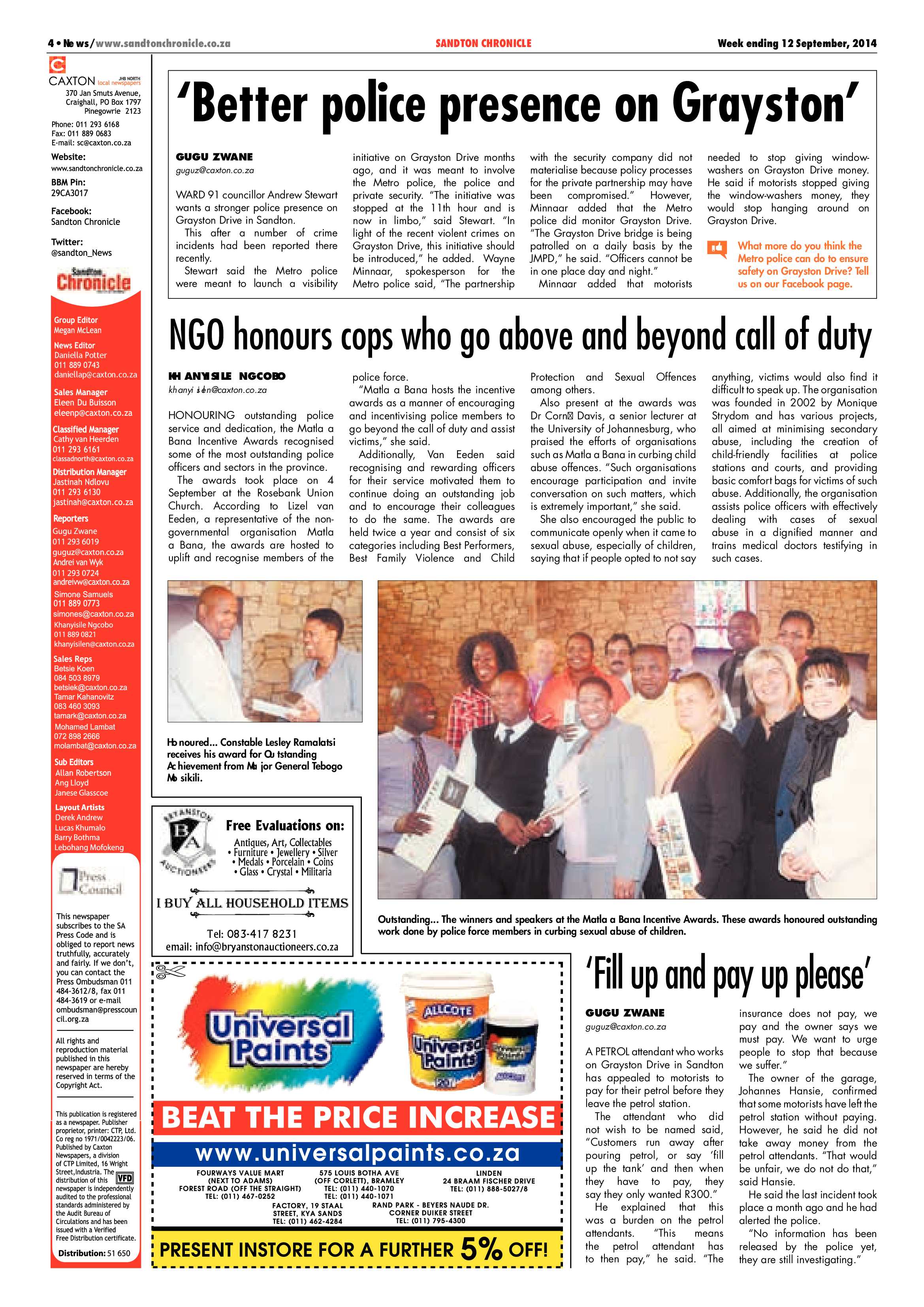 Sandton Chronicle 12 September 2014 page 4