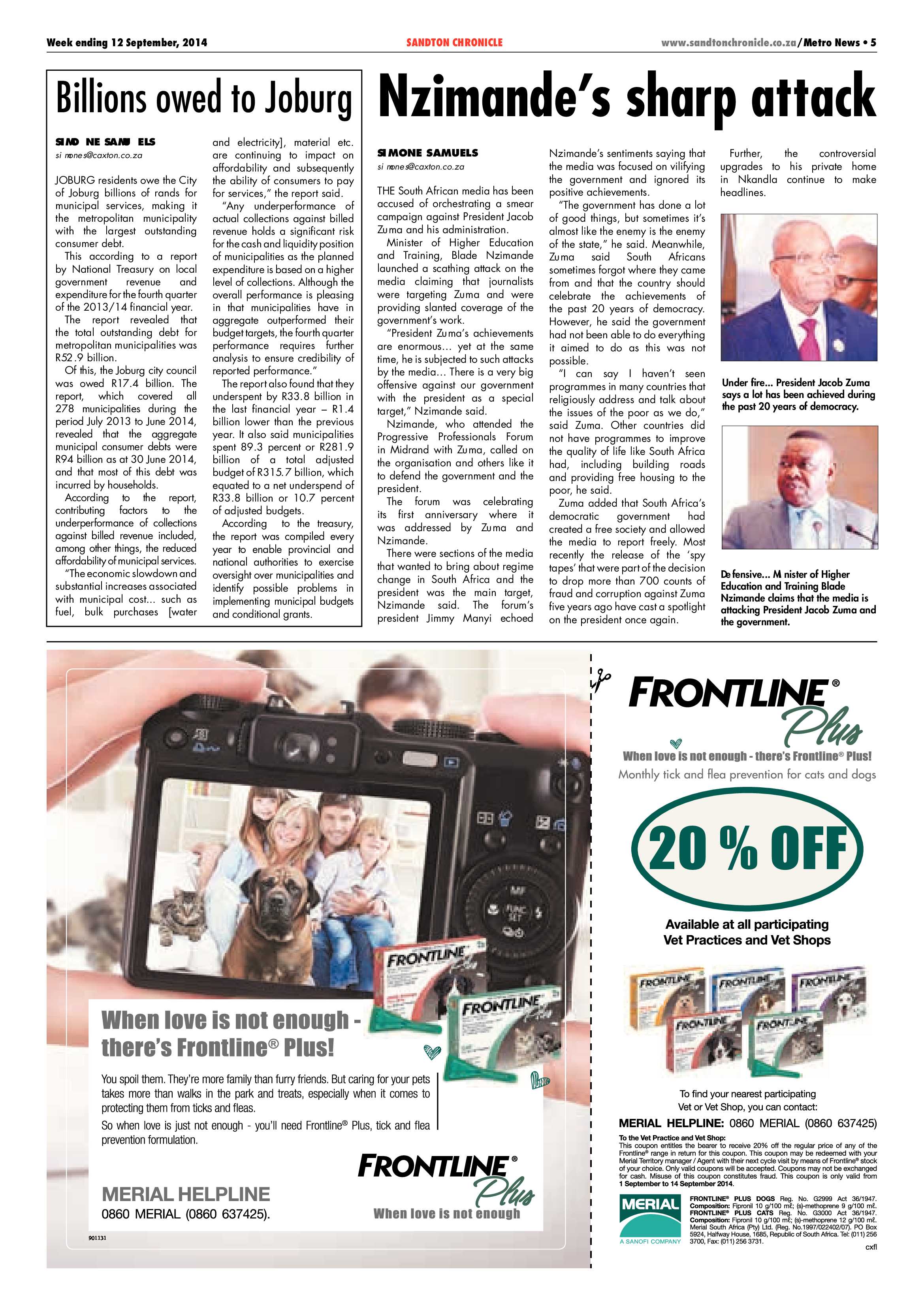 Sandton Chronicle 12 September 2014 page 5