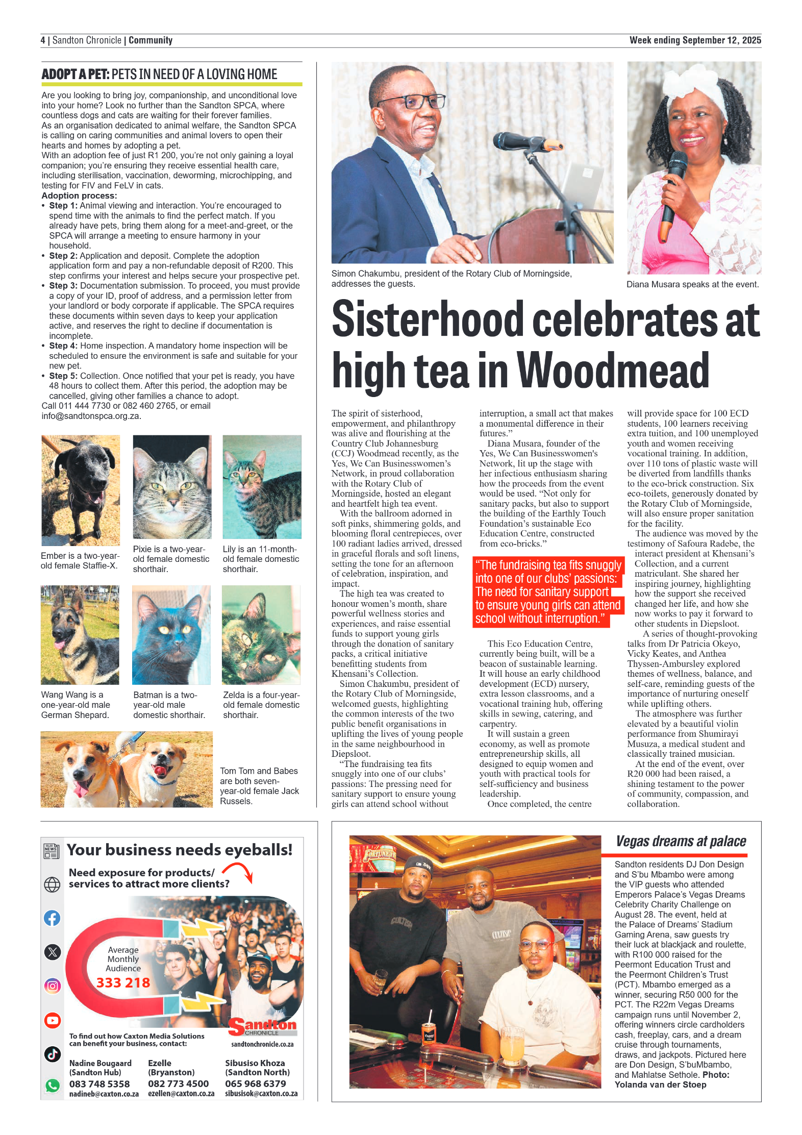 Sandton Chronicle 12 September 2025 page 4